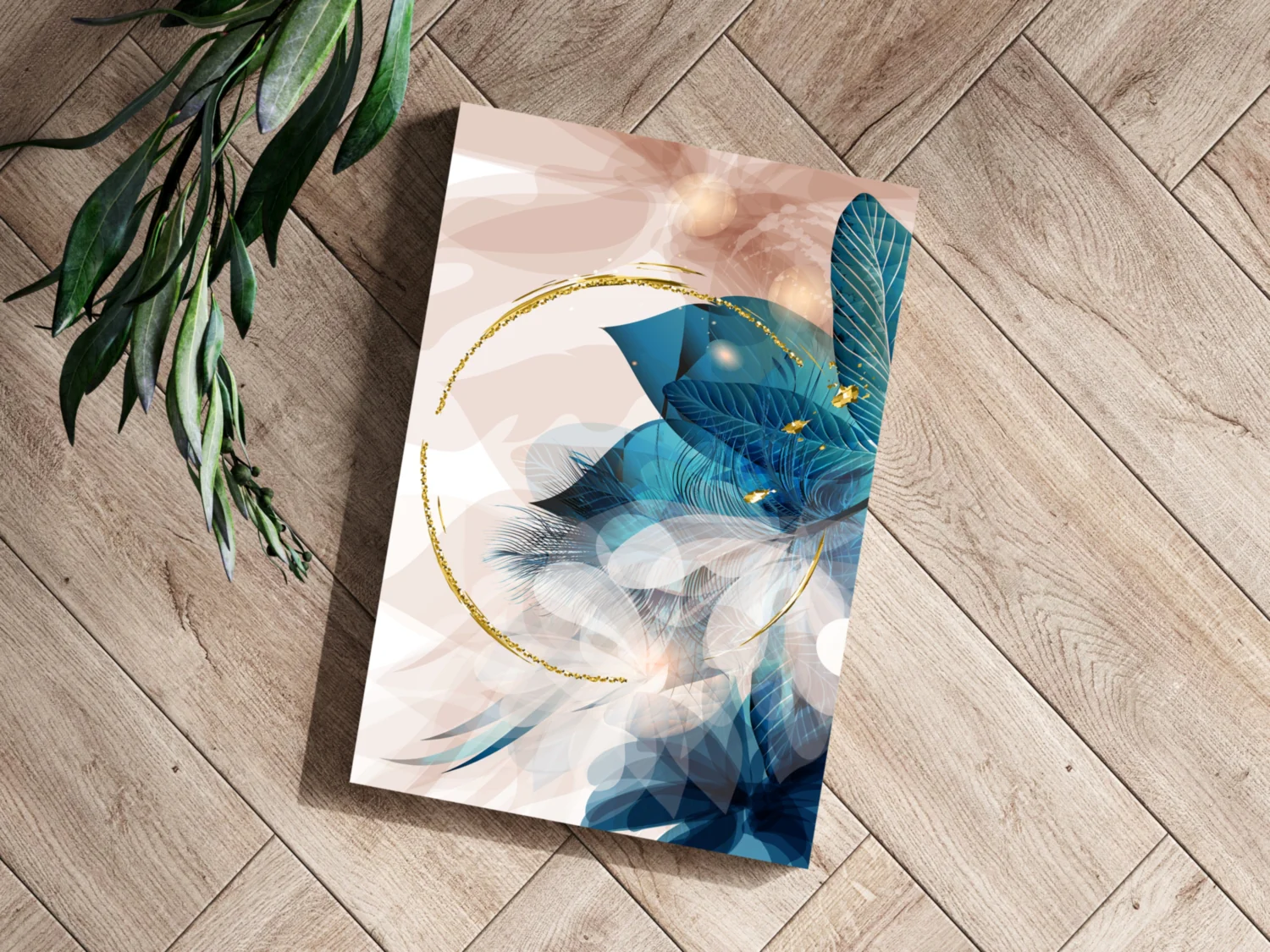 Abstract Teal Aluminum Print - Image 3