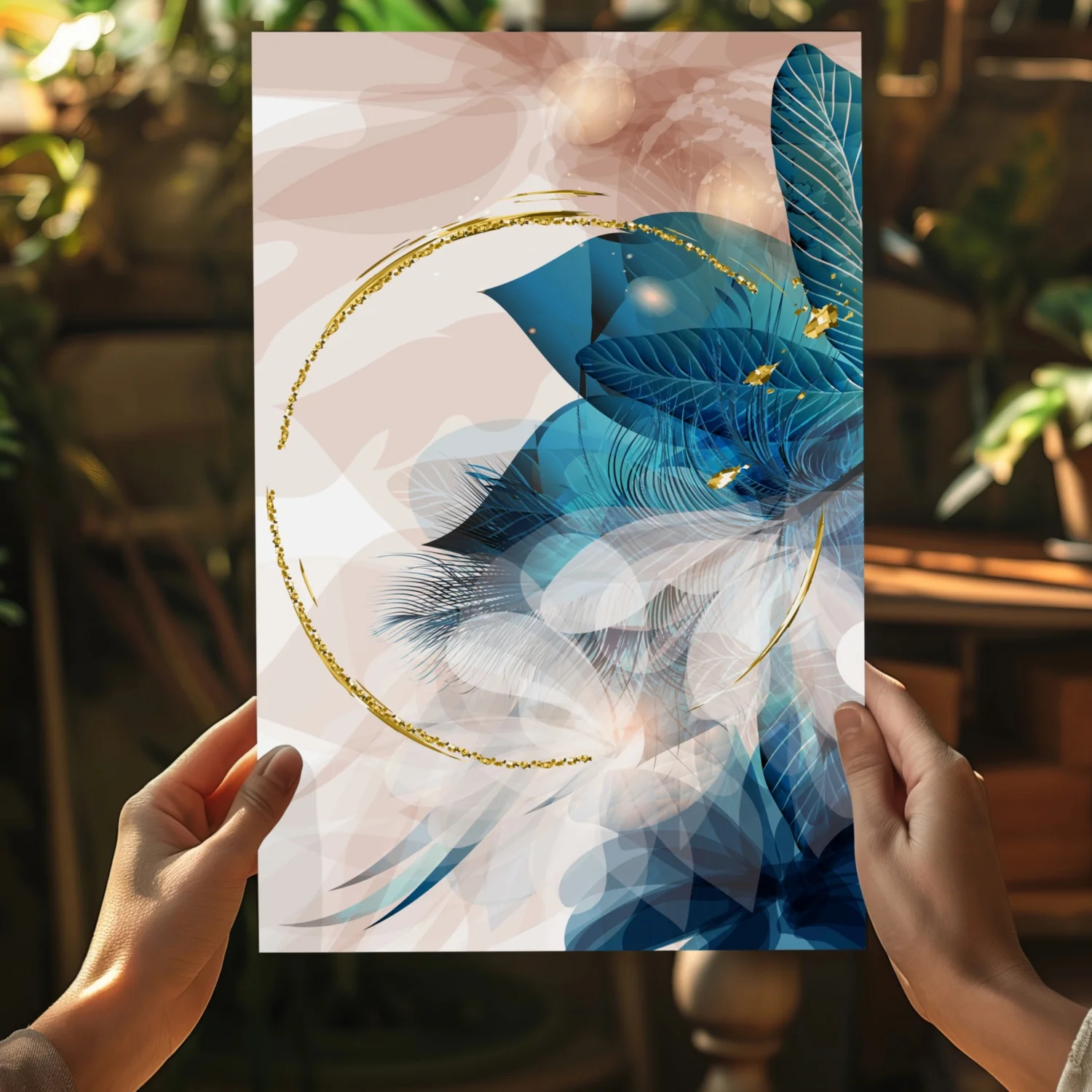 Abstract Teal Aluminum Print - Image 5