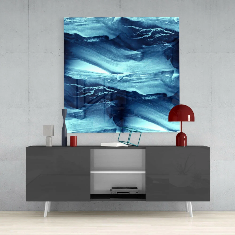 Abstract Waves Glass Wall Art - Image 4