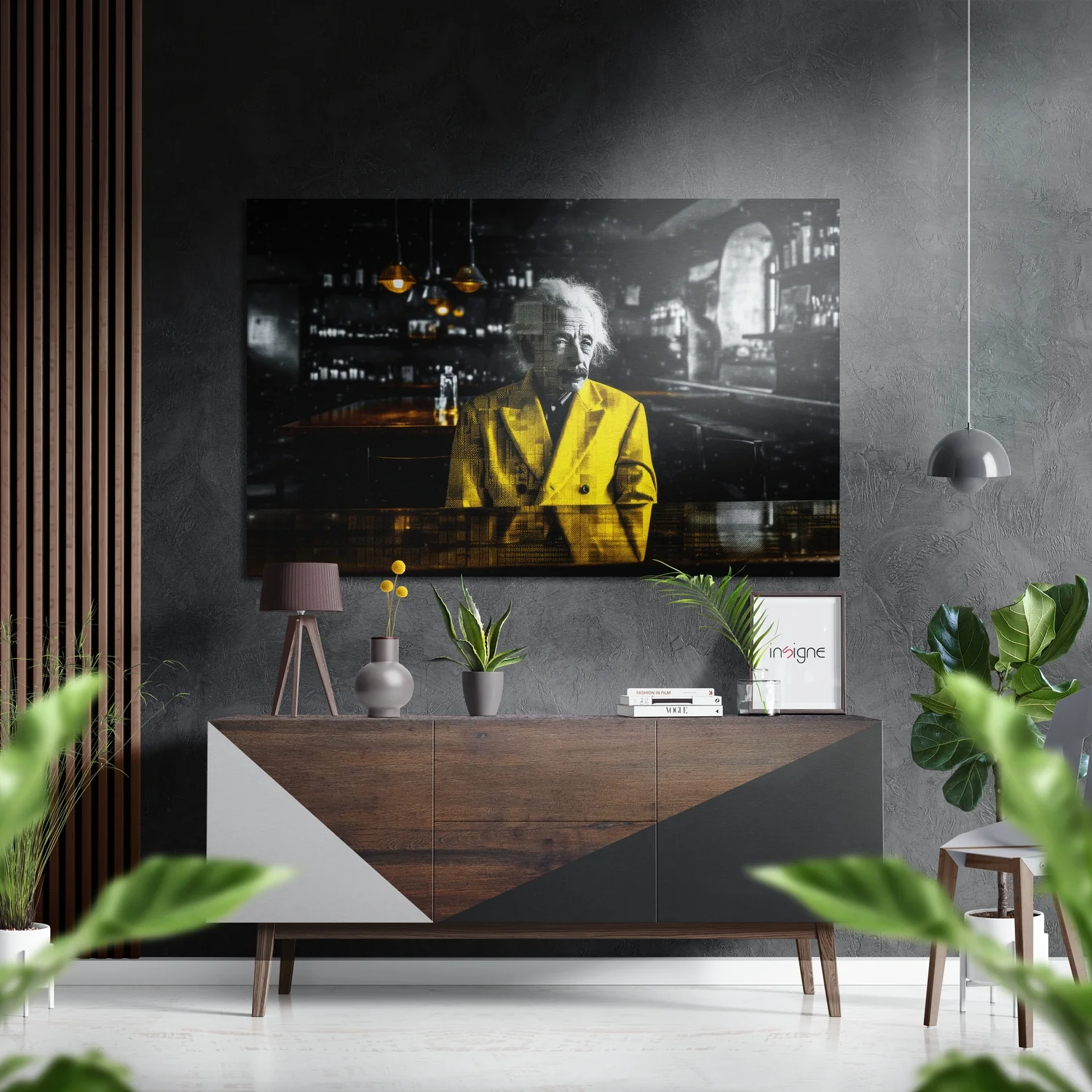 Wild-Haired Physicist Brushed Aluminum Dibond Wall Art