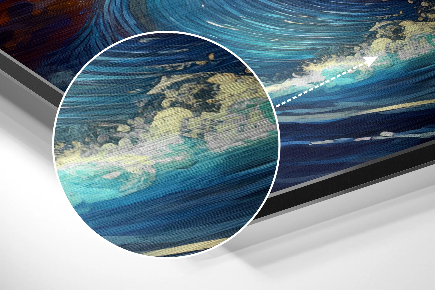 Astronaut Surfer Brushed Aluminum Dibond Wall Art - Image 3