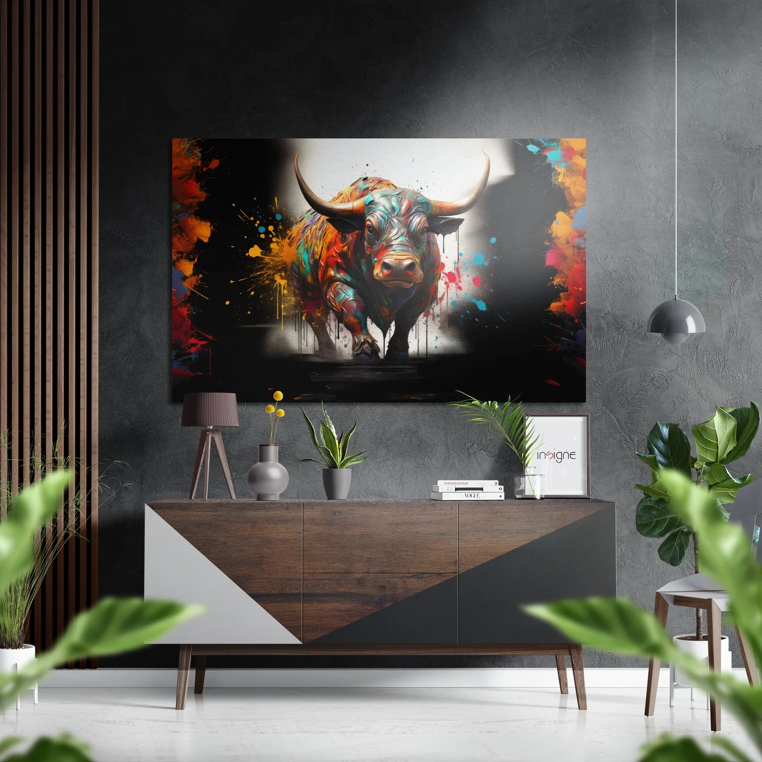 Bull Brushed Aluminum Dibond Wall Art