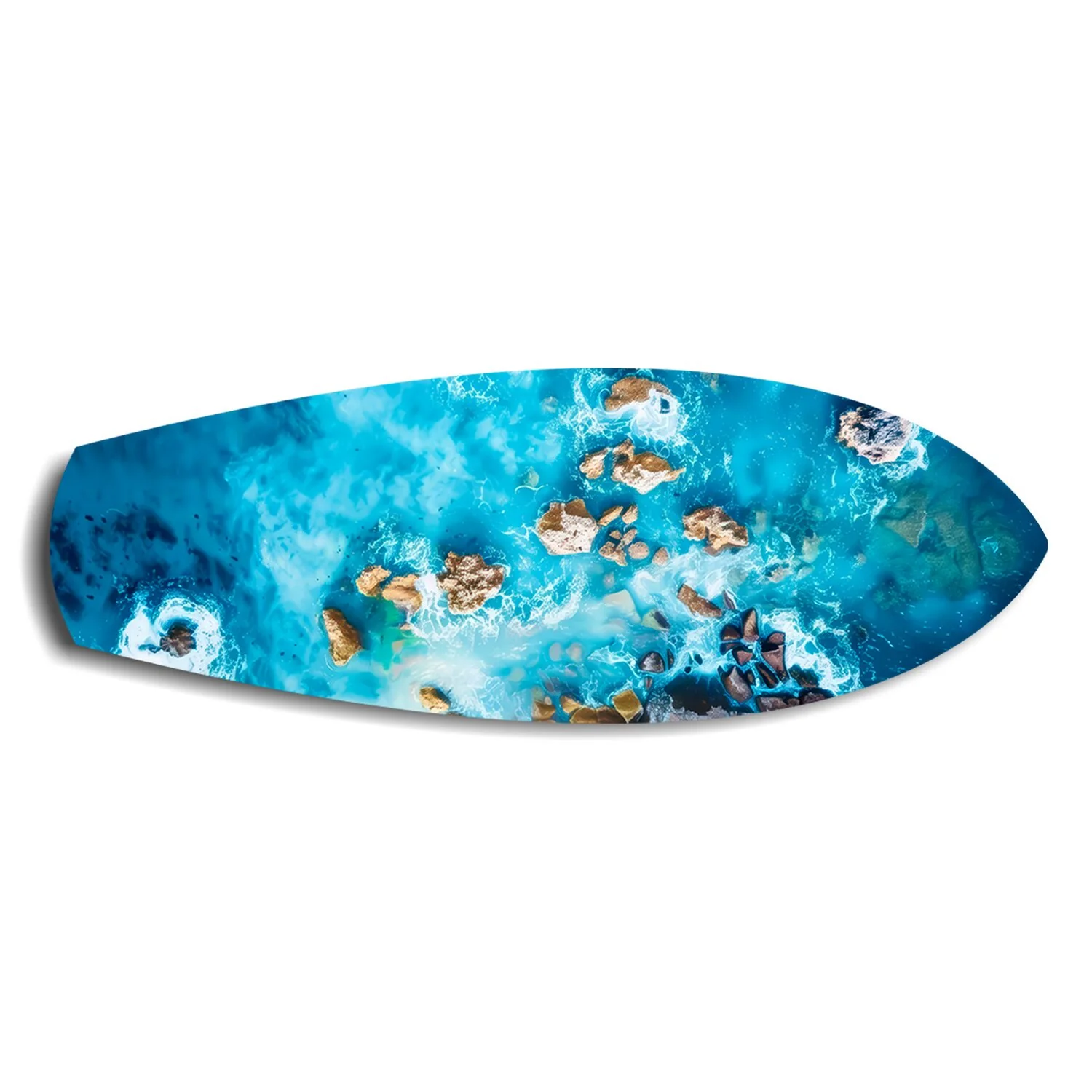 Aerial Reef Turquoise Ocean Glass Wall Art