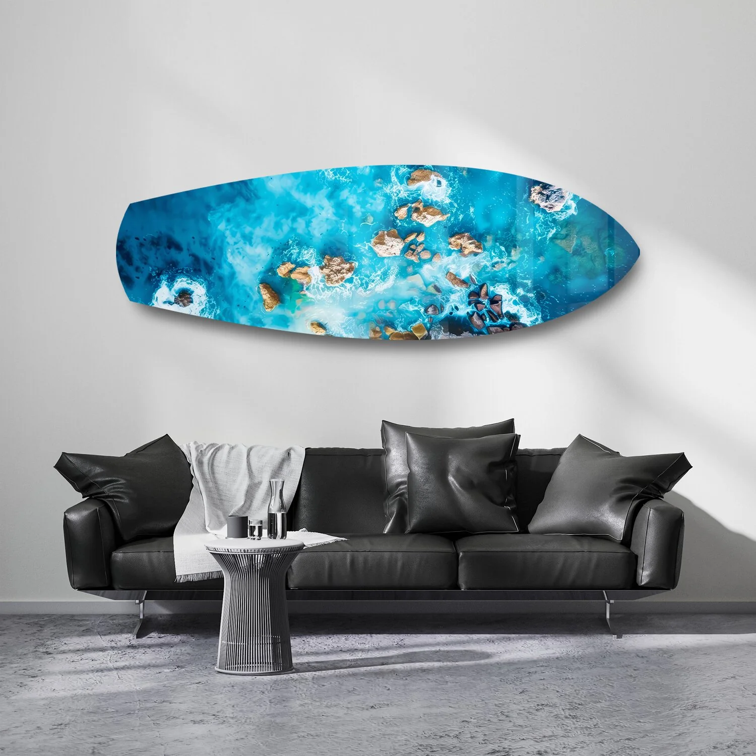 Aerial Reef Turquoise Ocean Glass Wall Art - Image 7