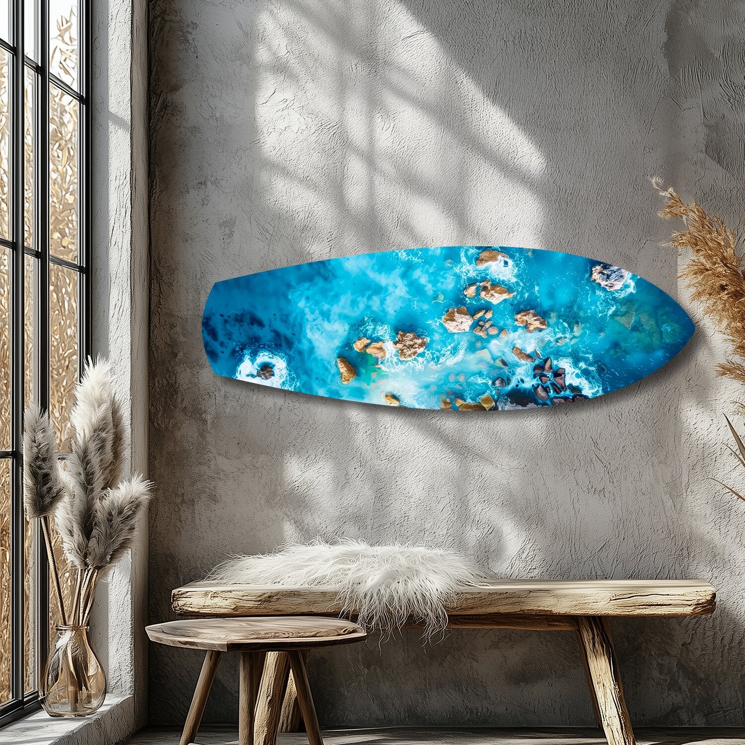 Aerial Reef Turquoise Ocean Glass Wall Art - Image 9