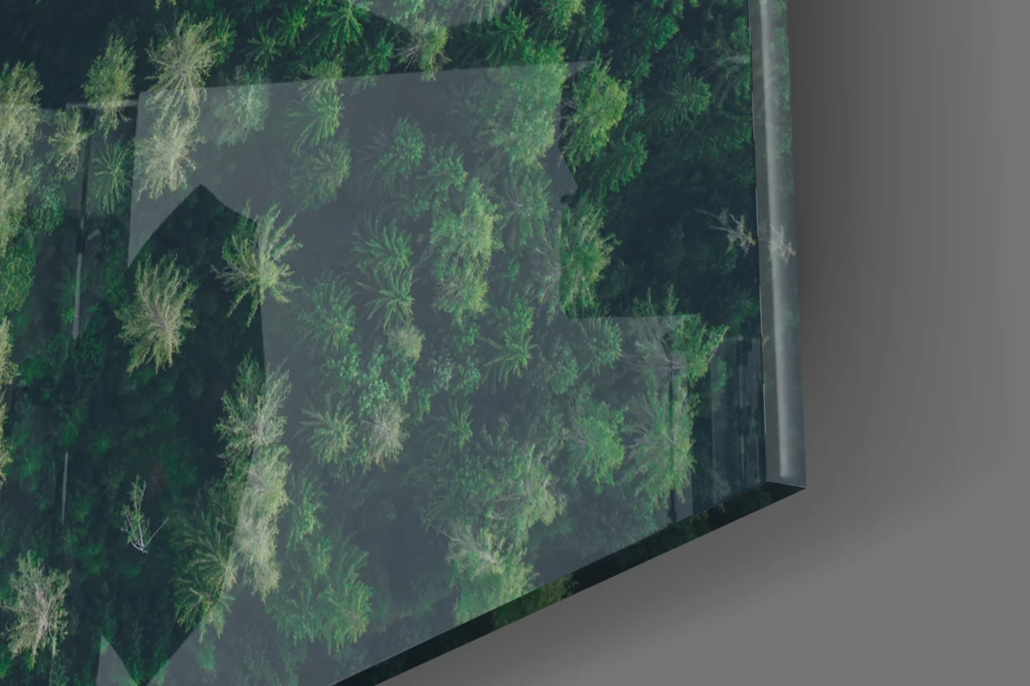 Aerial Woodland Curved Road Glass Wall Art - Image 8