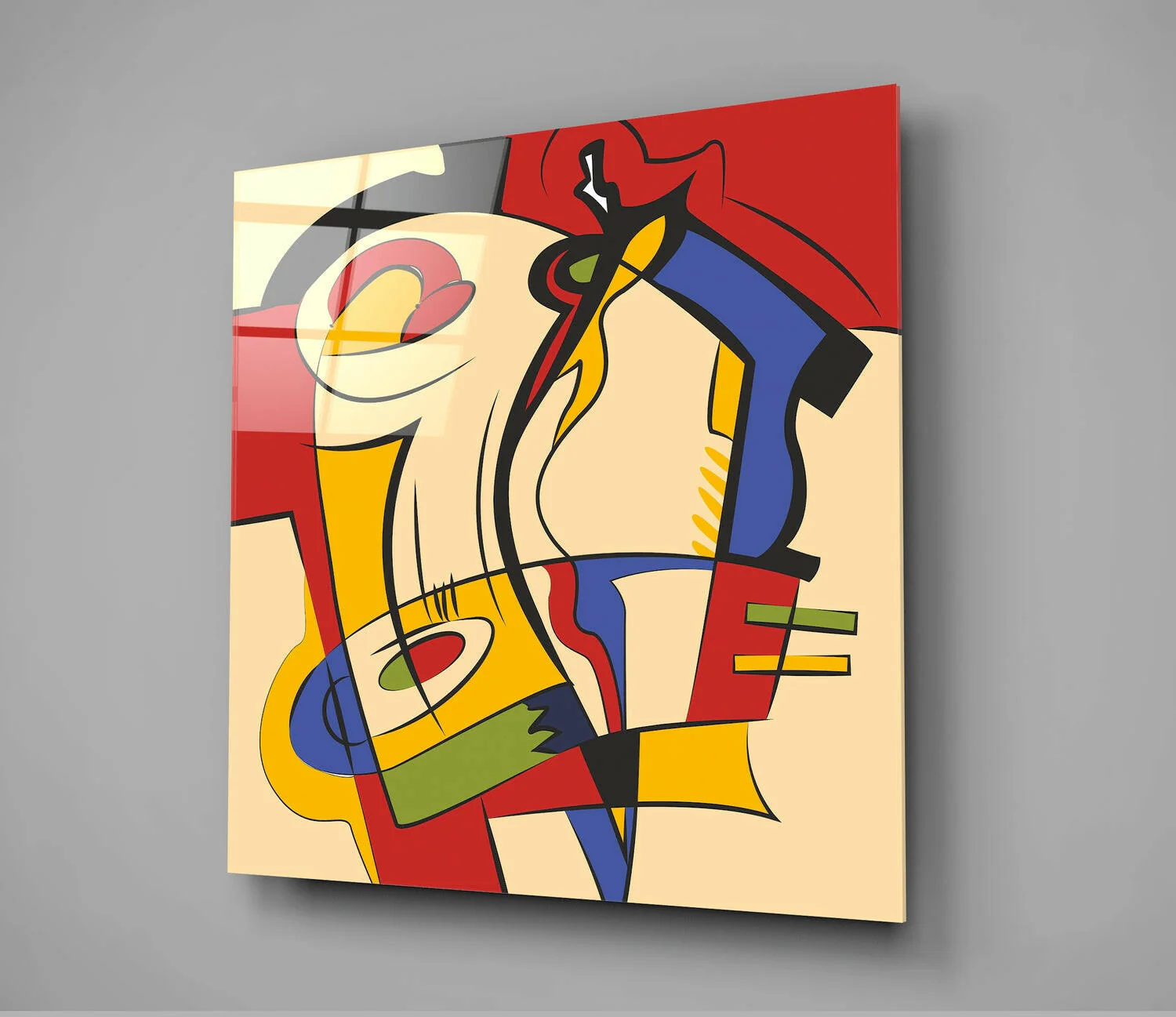 Vibrant Pop Expression Glass Wall Art - Image 3