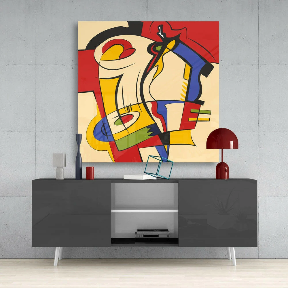 Vibrant Pop Expression Glass Wall Art - Image 4