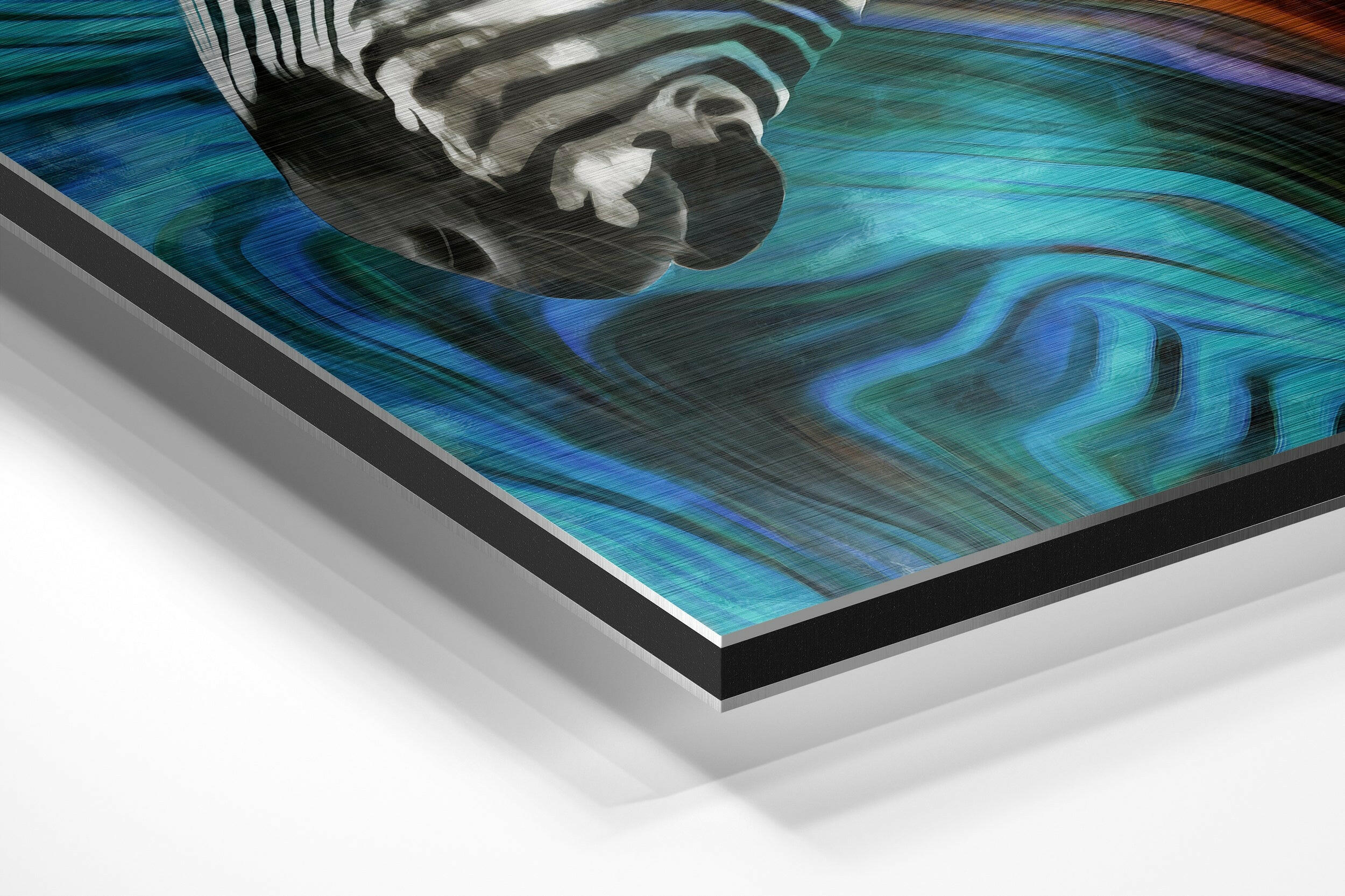 Zebra Brushed Aluminium Dibond Wall Art - Image 2