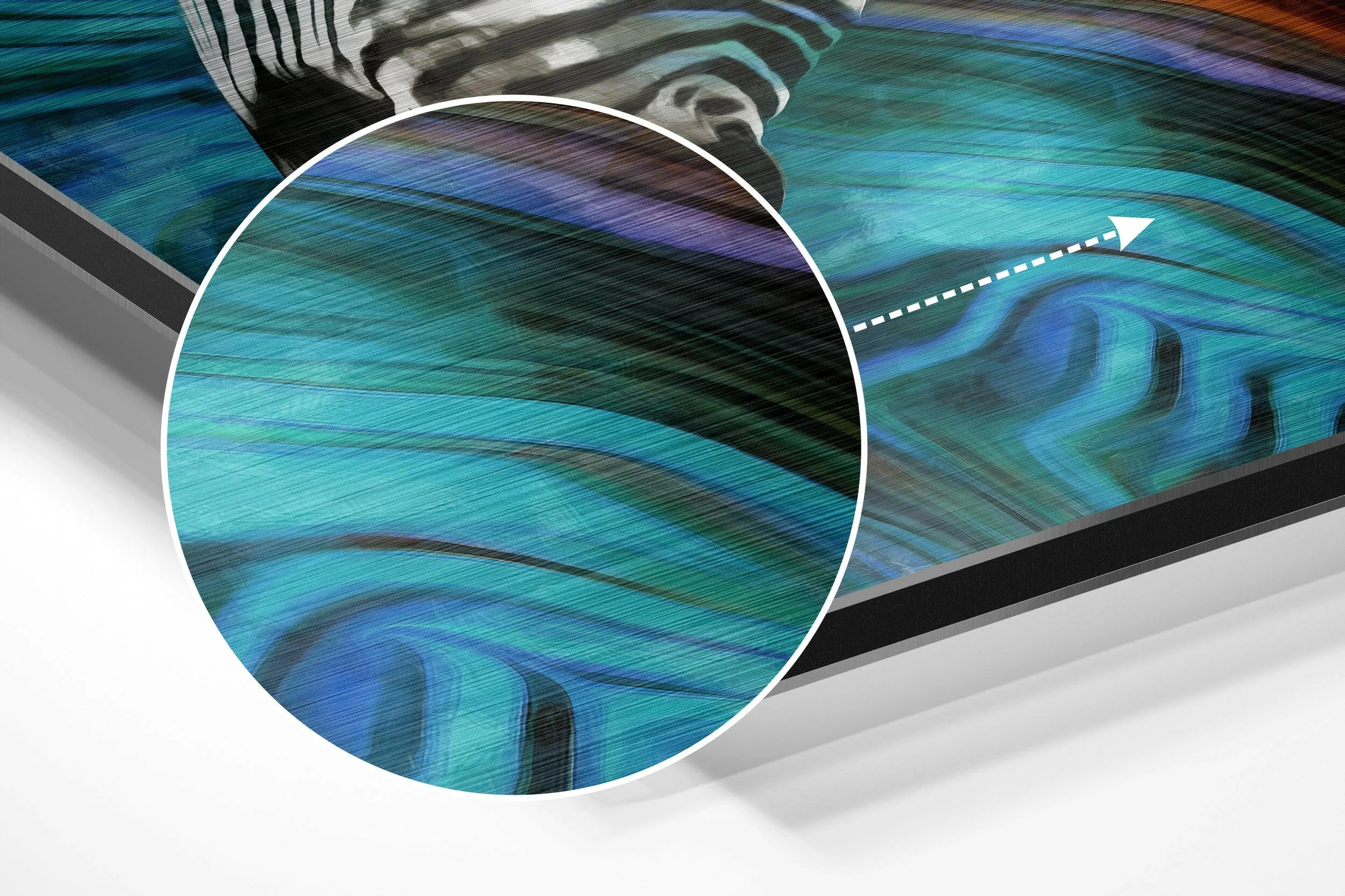 Zebra Brushed Aluminium Dibond Wall Art - Image 3
