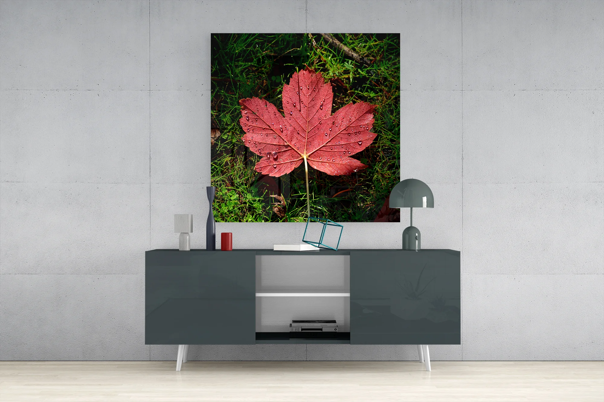 Alone Leaf Glass Wall Art - Image 3