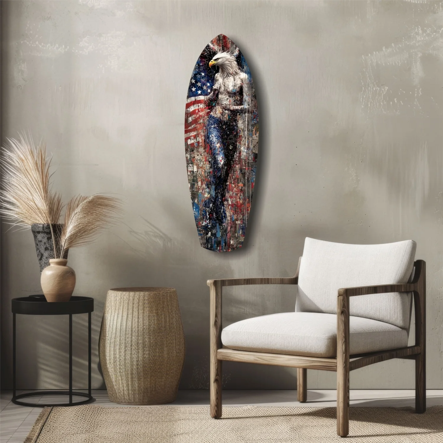 American Eagle Surfboard Glass Wall Art - Image 5