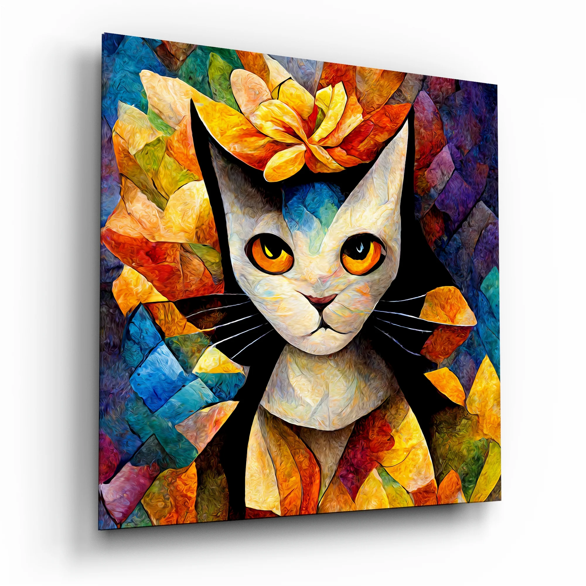 Amigucat Glass Wall Art || Designers Collection