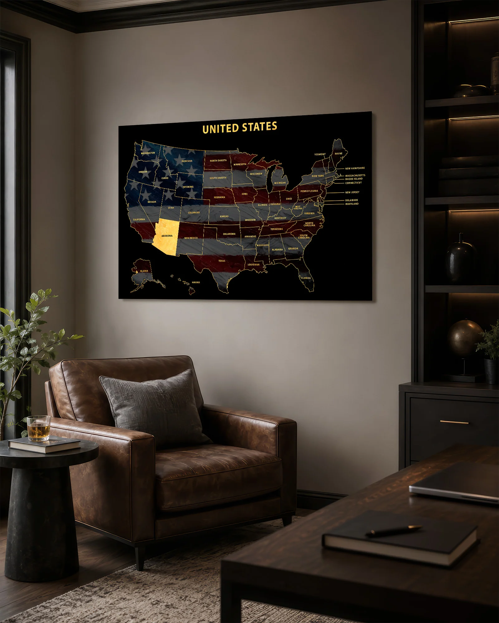 Arizona State Map — Haptic 3D Embossed Metal Wall Art - Image 5