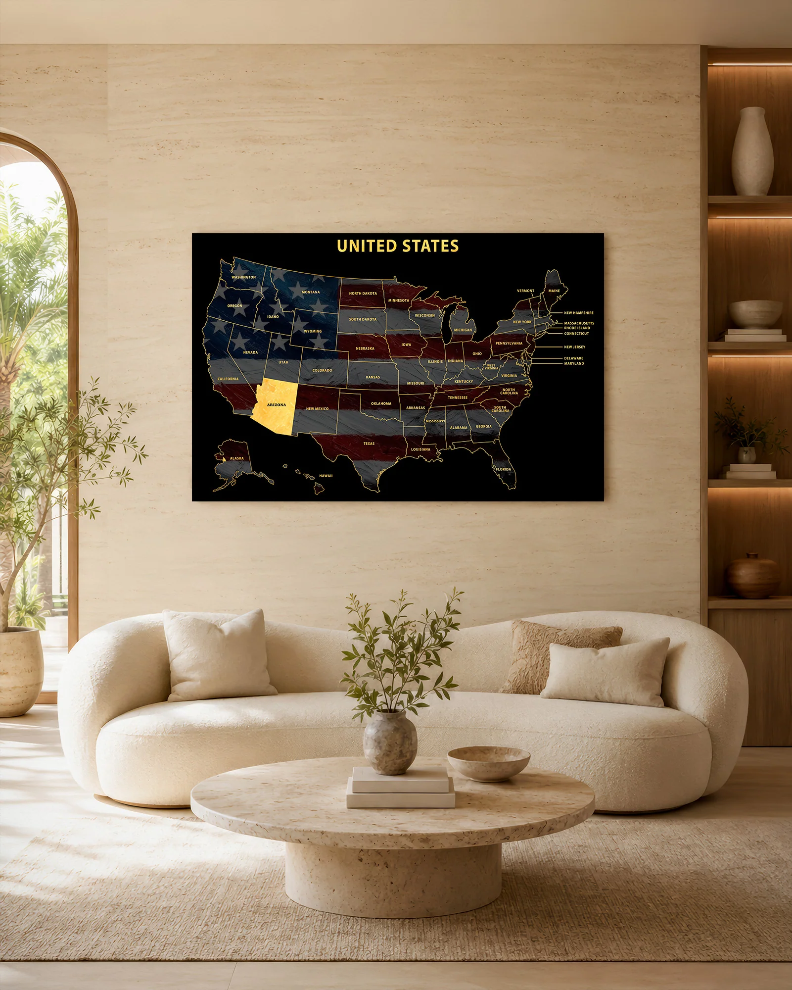 Arizona State Map — Haptic 3D Embossed Metal Wall Art - Image 6