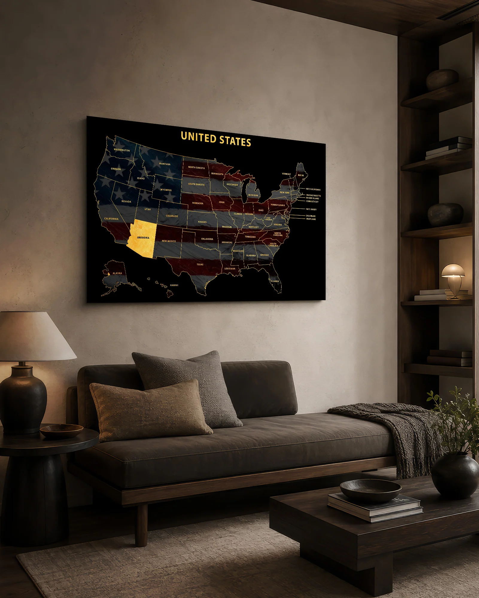 Arizona State Map — Haptic 3D Embossed Metal Wall Art - Image 7