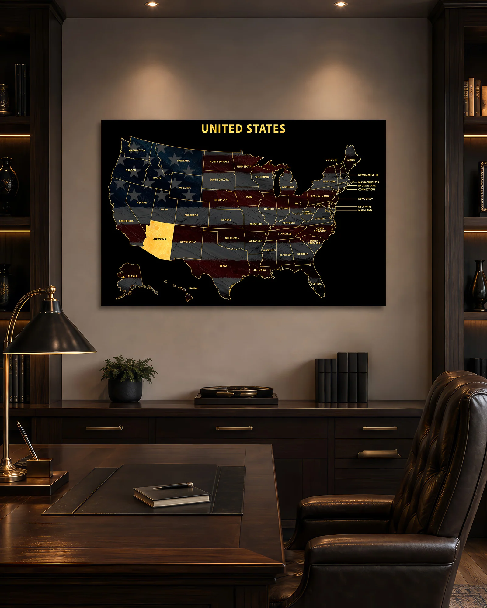 Arizona State Map — Haptic 3D Embossed Metal Wall Art - Image 8