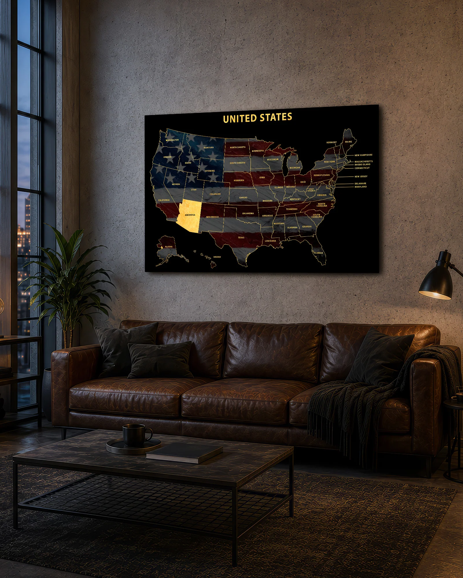 Arizona State Map — Haptic 3D Embossed Metal Wall Art - Image 9