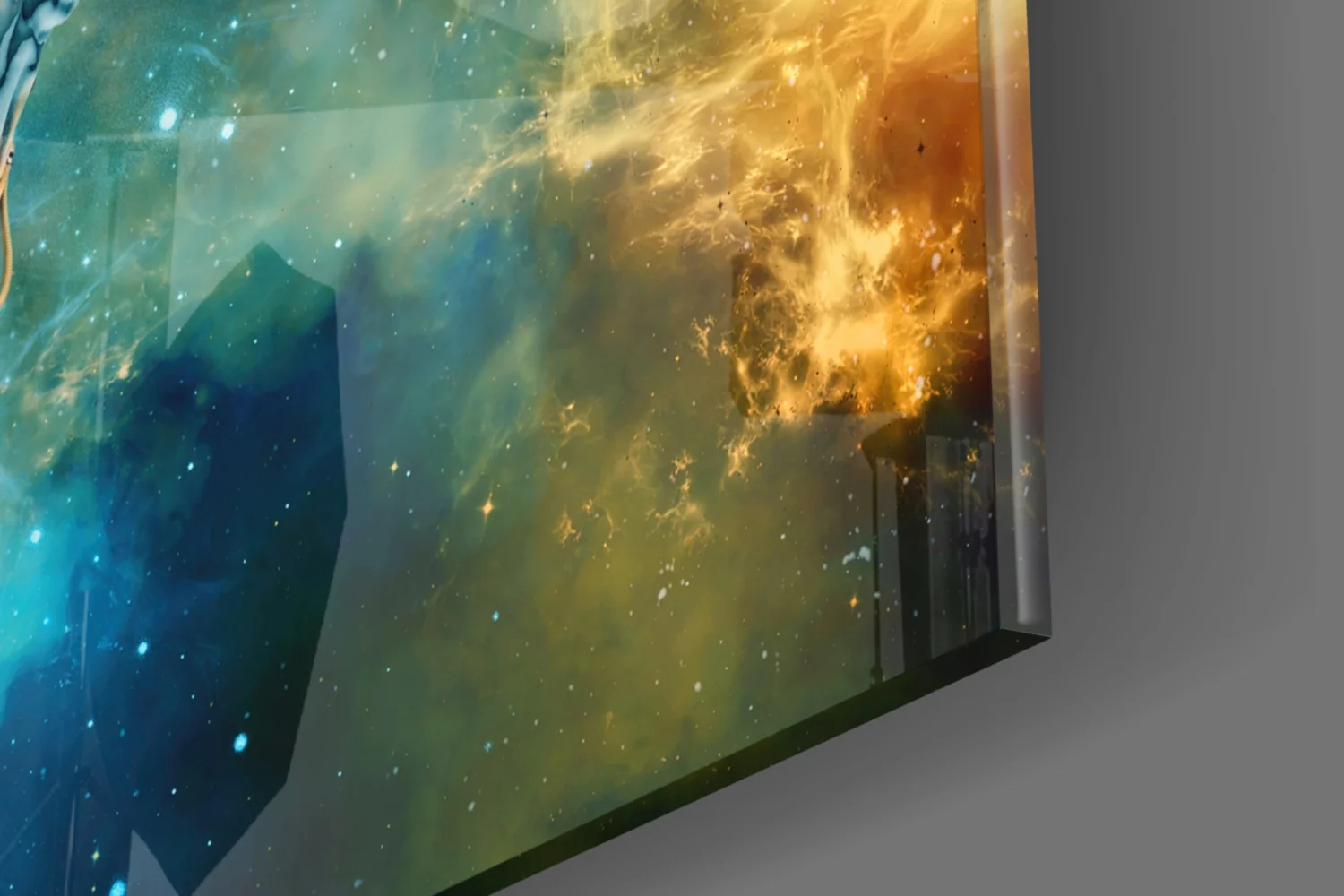 Arms Wide Nebula Astronaut Glass Wall Art - Image 8