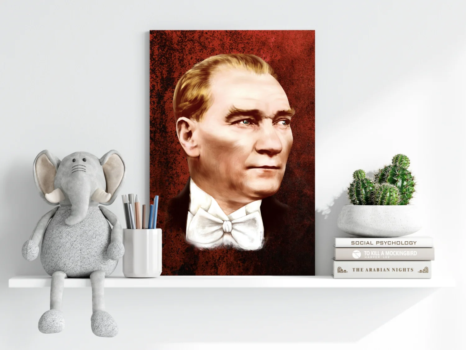 Ataturk Portrait Rust Red Aluminum Print - Image 6