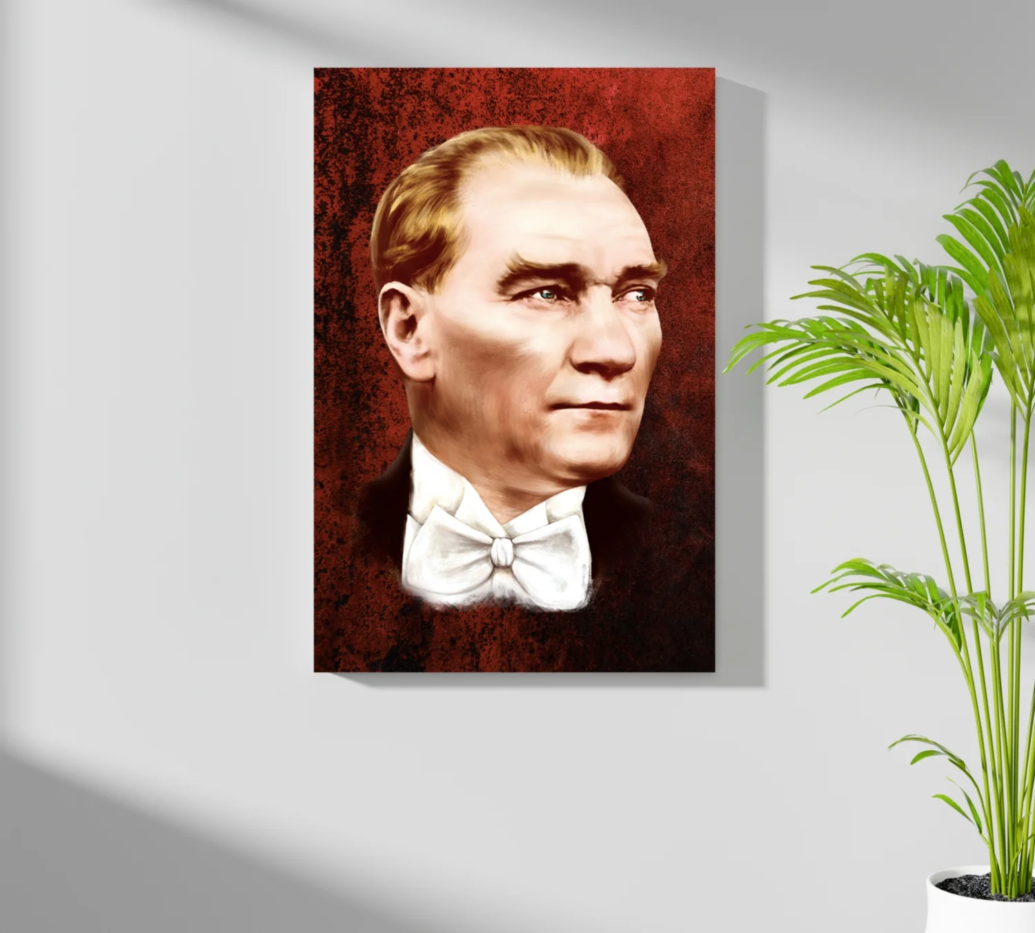 Ataturk Portrait Rust Red Aluminum Print - Image 7