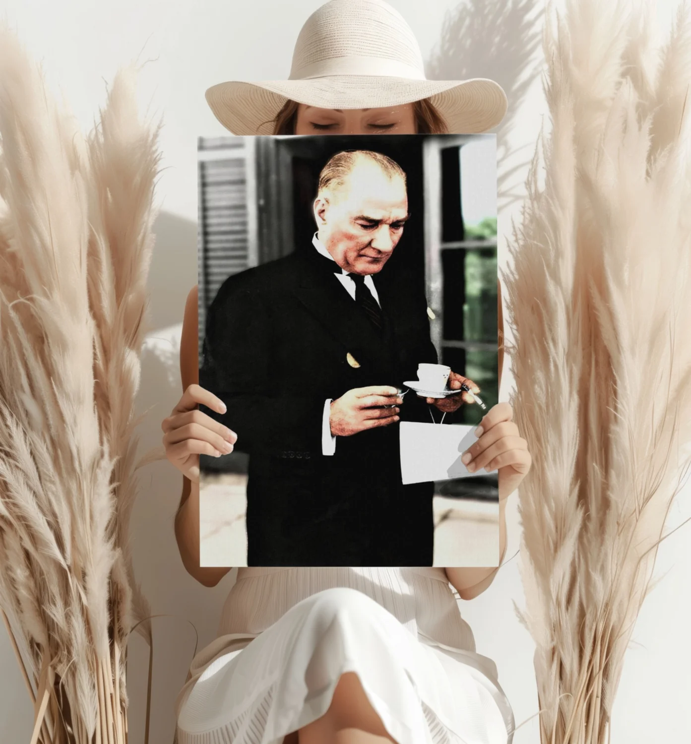 Ataturk With Tea Cup Vintage Aluminum Print - Image 4