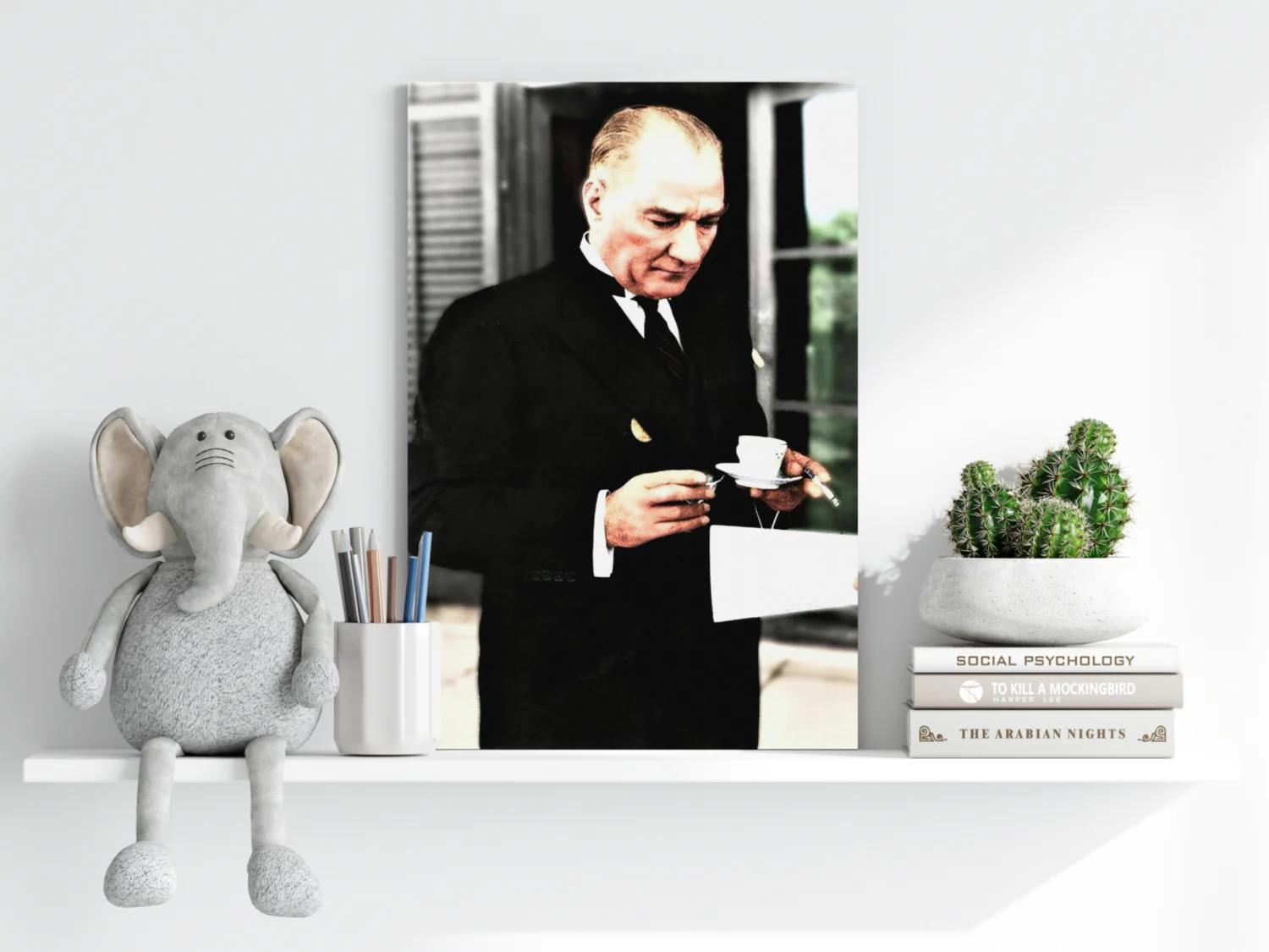 Ataturk With Tea Cup Vintage Aluminum Print - Image 6