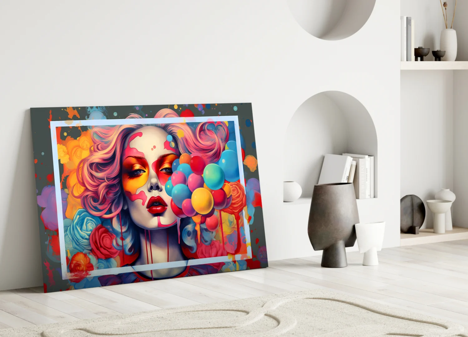 Balloons and the Kiss Glass Wall Art || Designer Collection - Image 3