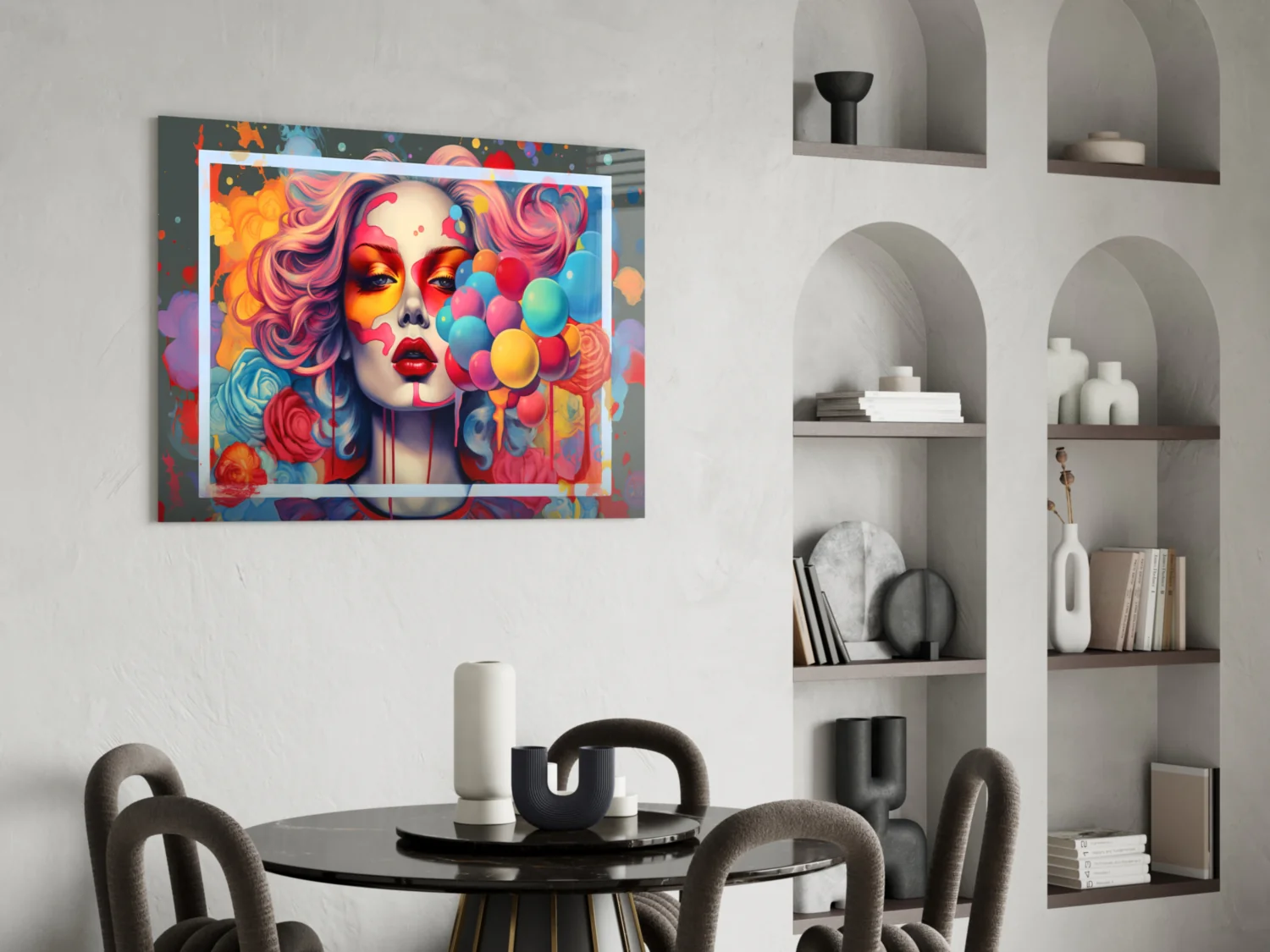 Balloons and the Kiss Glass Wall Art || Designer Collection - Image 5