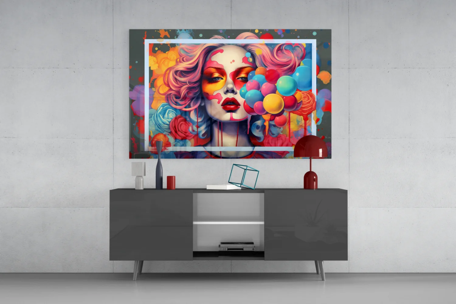 Balloons and the Kiss Glass Wall Art || Designer Collection - Image 8