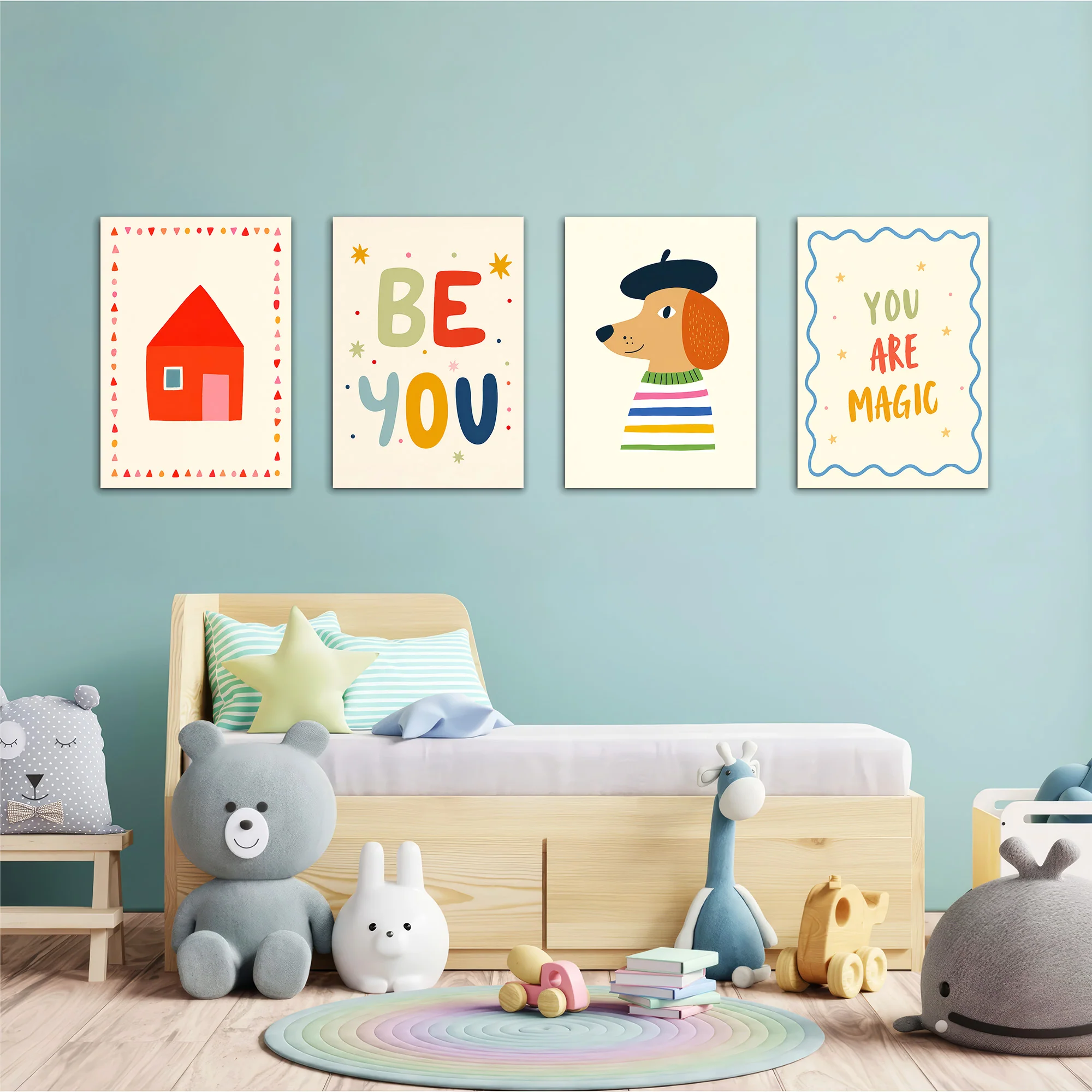 Be You Whimsical House 4 Pieces Kids Metal Wall Art - Image 2