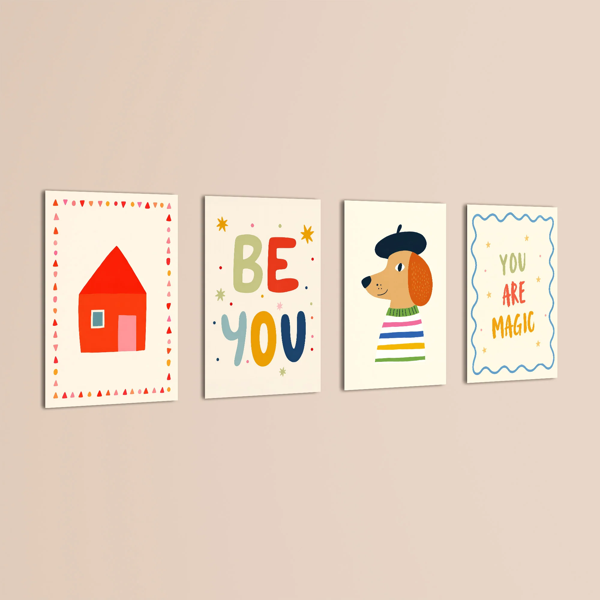 Be You Whimsical House 4 Pieces Kids Metal Wall Art - Image 3