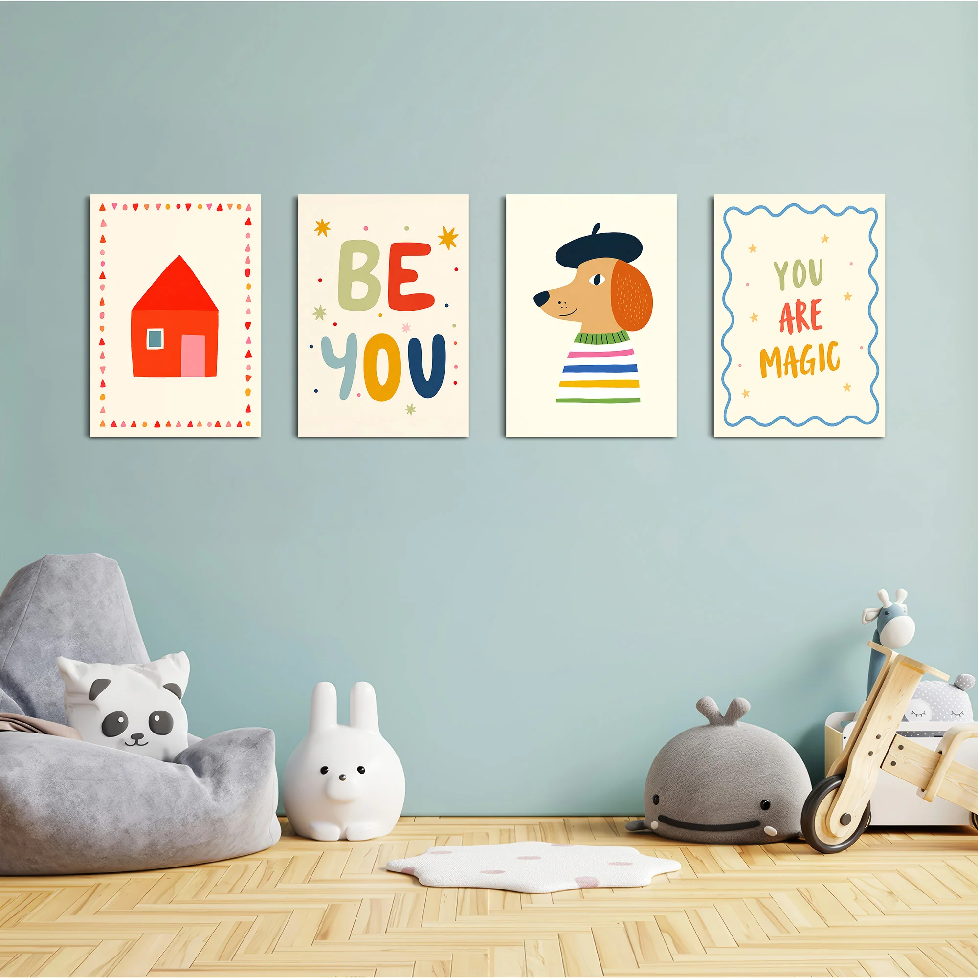 Be You Whimsical House 4 Pieces Kids Metal Wall Art - Image 4