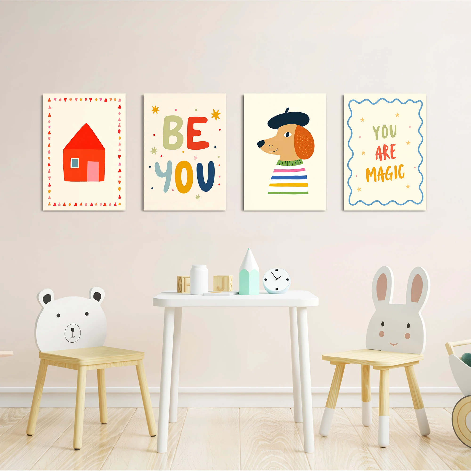 Be You Whimsical House 4 Pieces Kids Metal Wall Art - Image 5