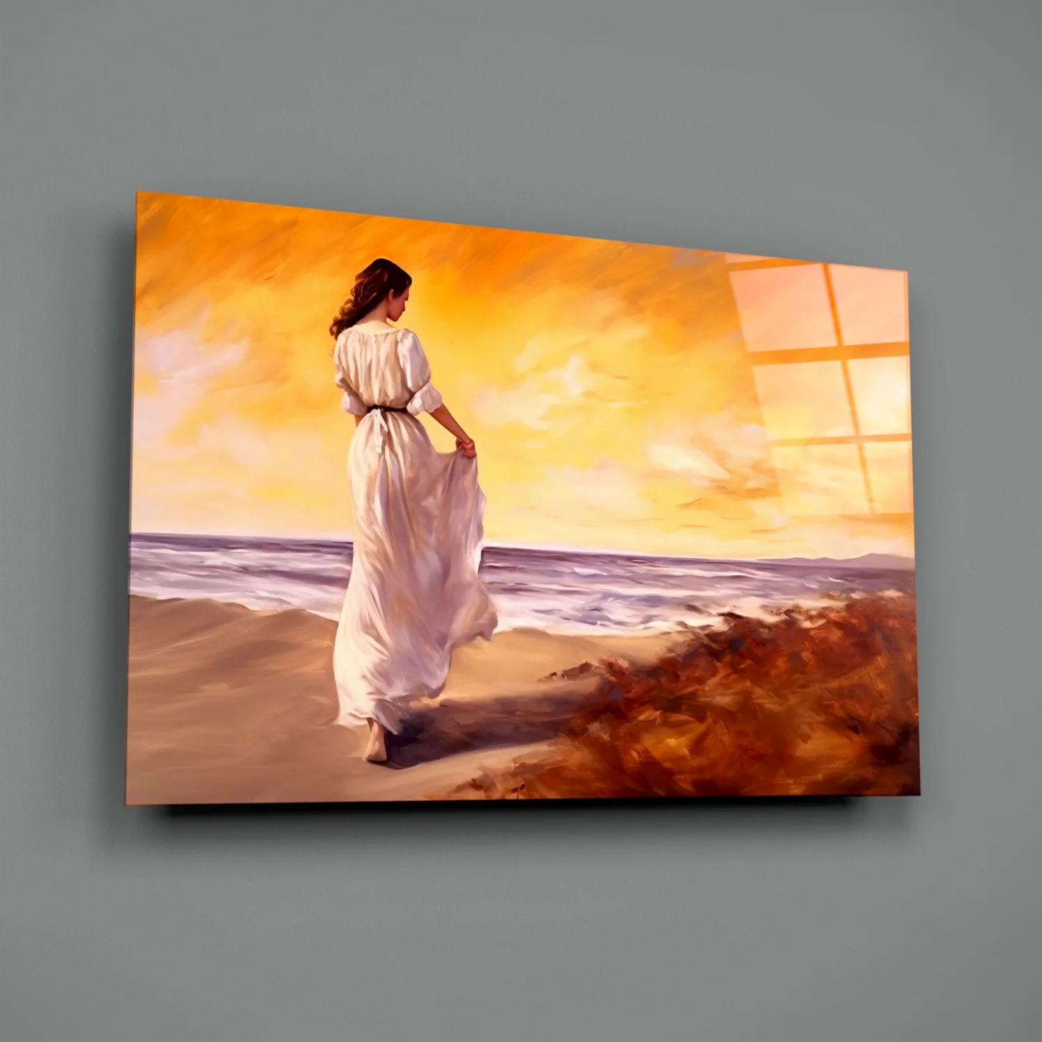 Beach Walk Glass Wall Art || Designer Collection - Image 2