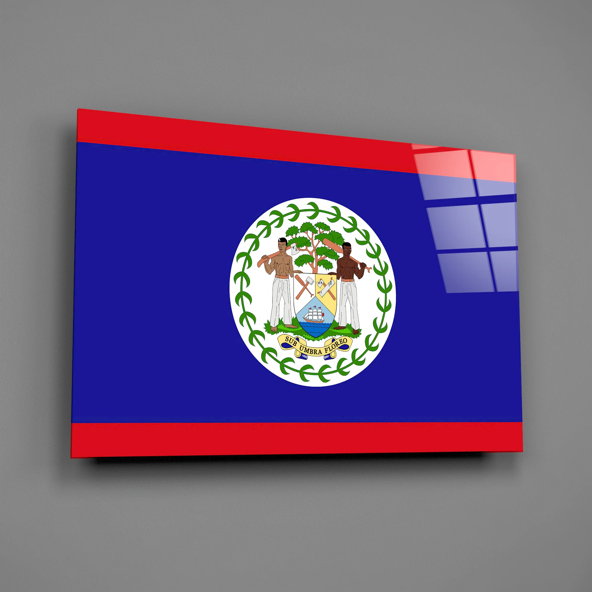 Belize Flag Glass Wall Art - Image 2