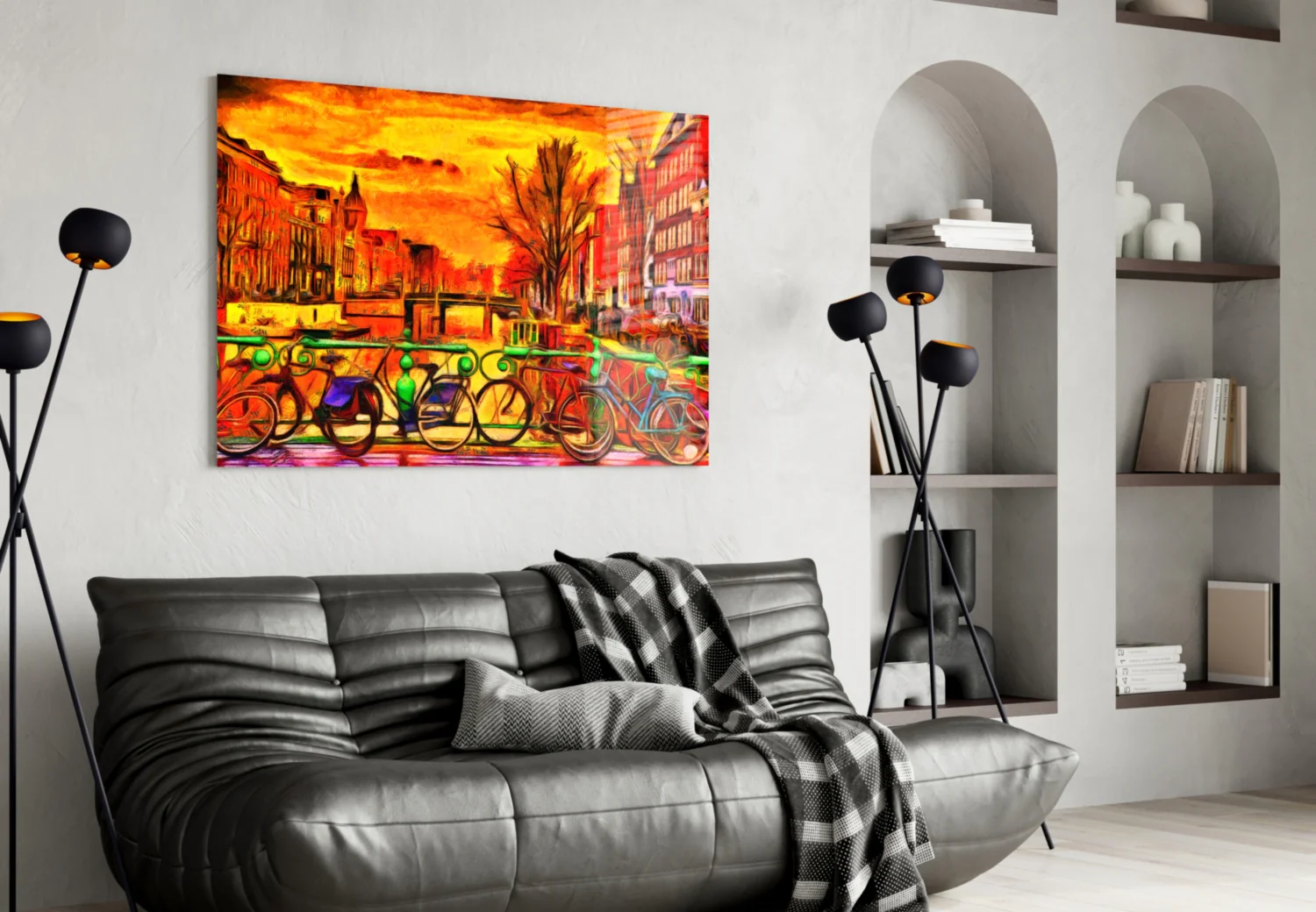 Bicycle and City Glass Wall Art - Image 4