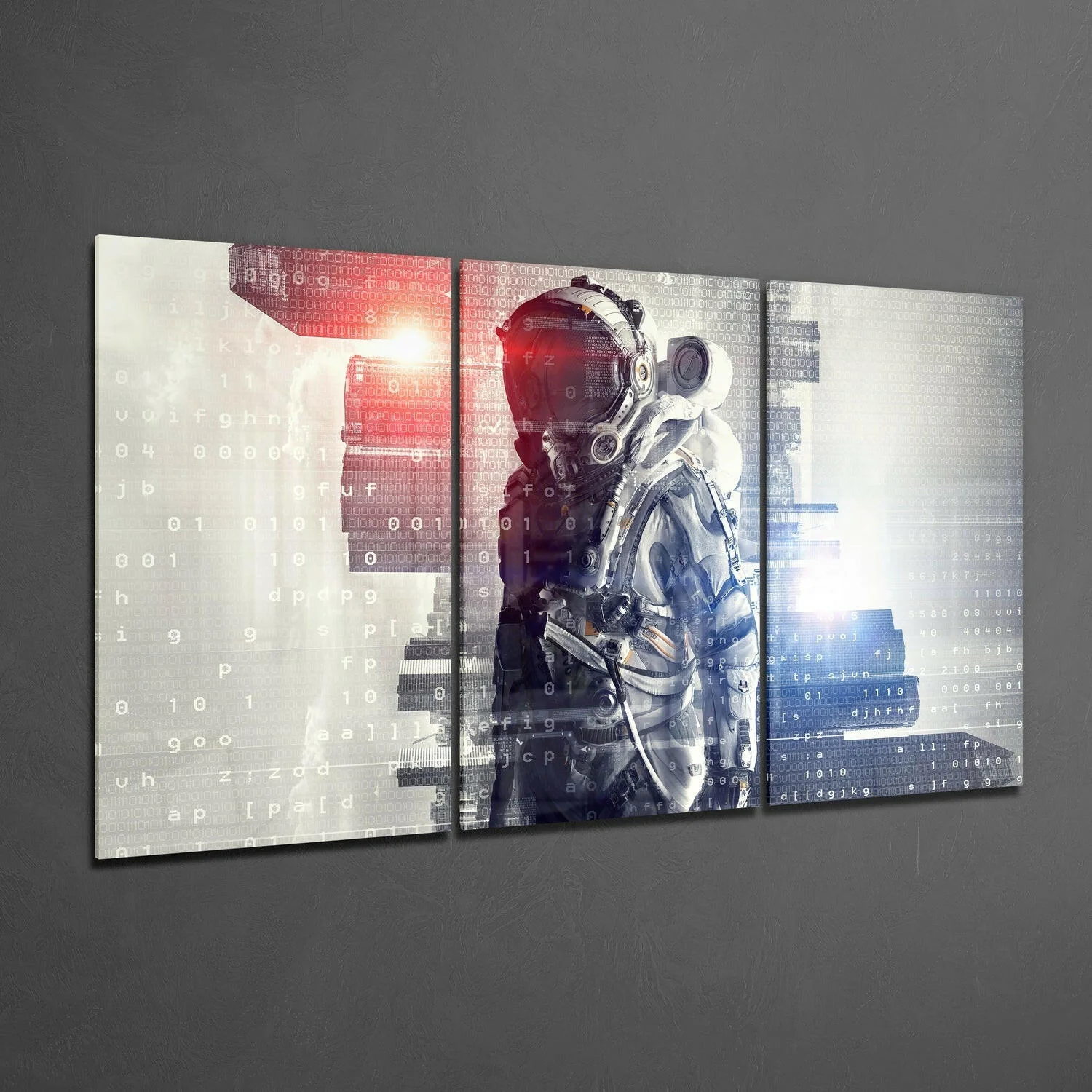 Binary Code Astronaut Glass Wall Art - Image 2