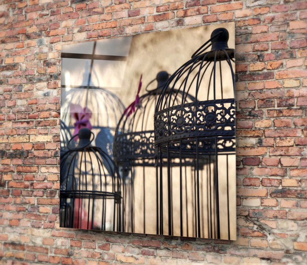 Bird Cage Glass Wall Art - Image 4
