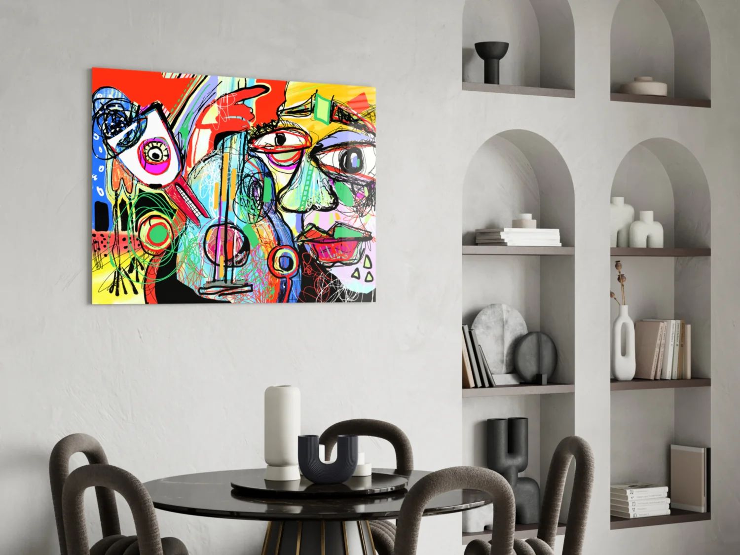 Bird, Violin and Man Glass Wall Art - Image 5