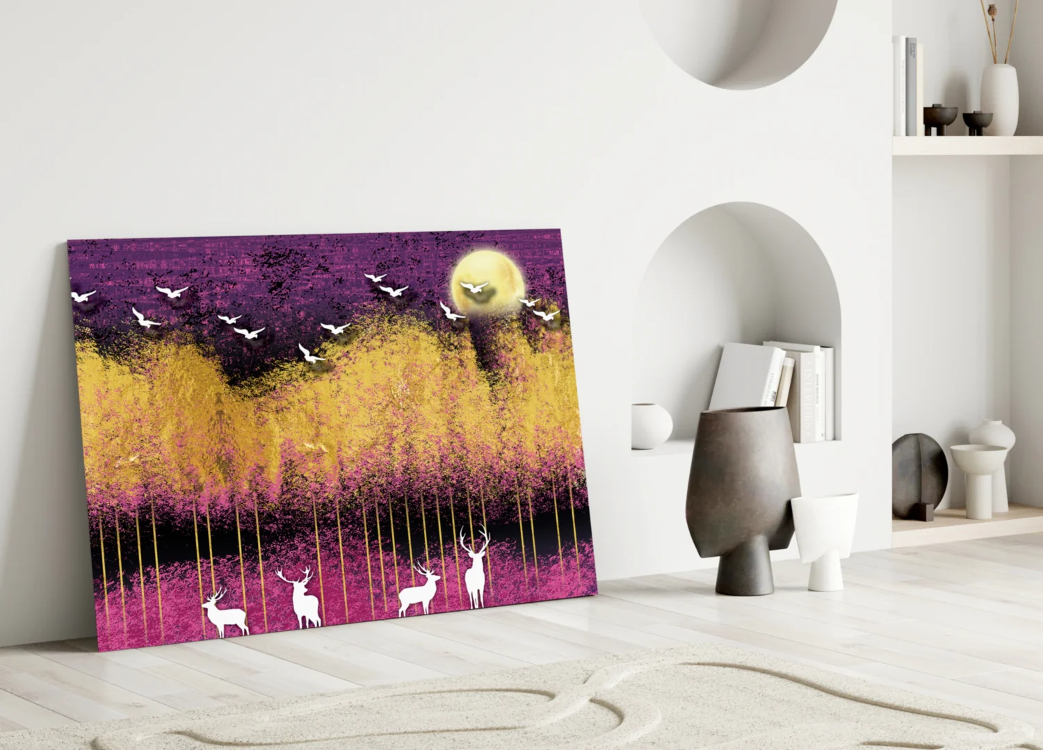 Birds and Deers Glass Wall Art - Image 3