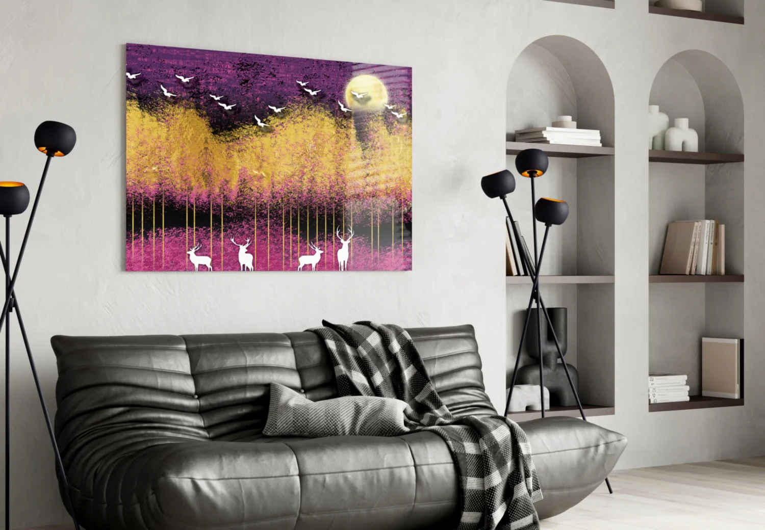 Birds and Deers Glass Wall Art - Image 4