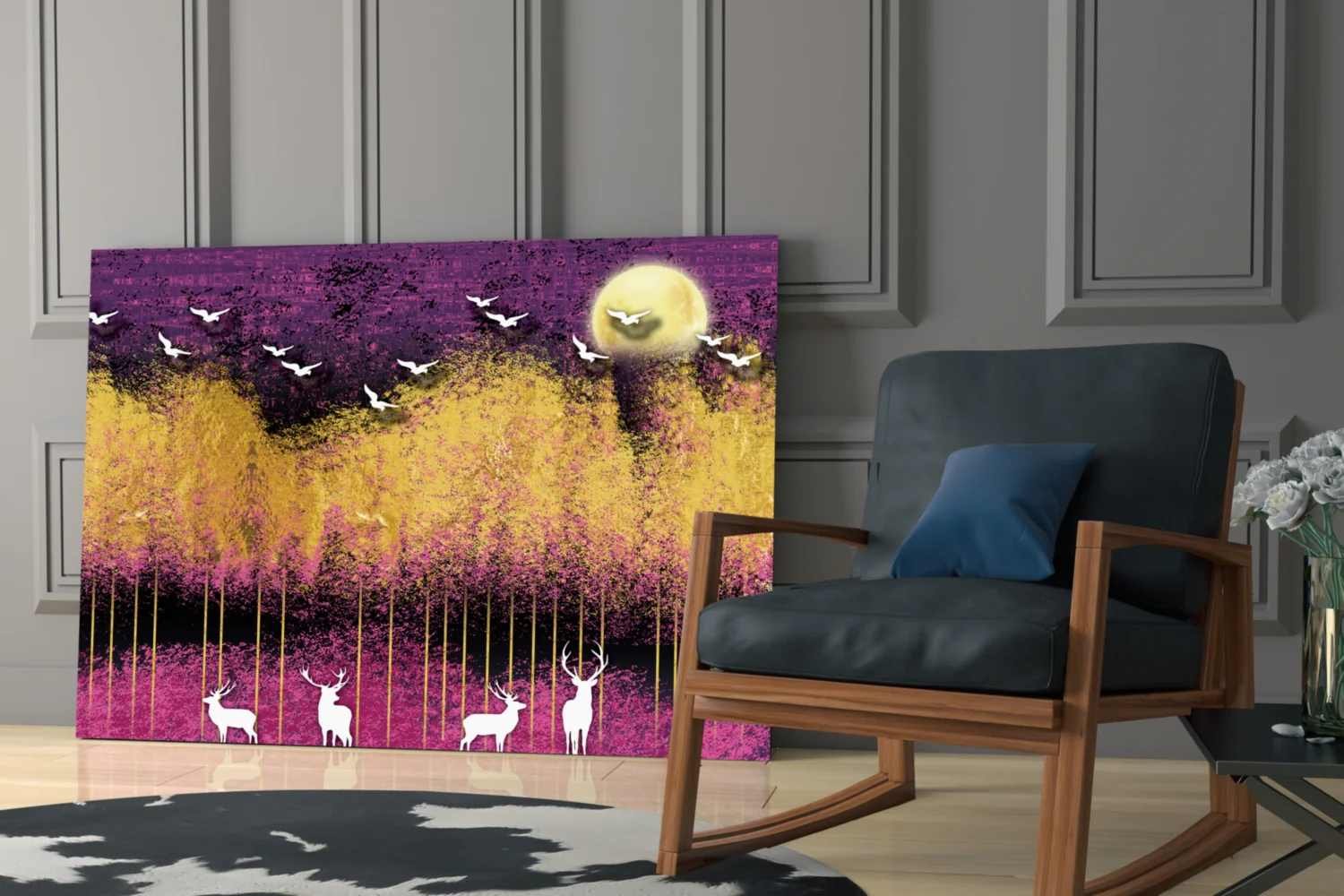 Birds and Deers Glass Wall Art - Image 6