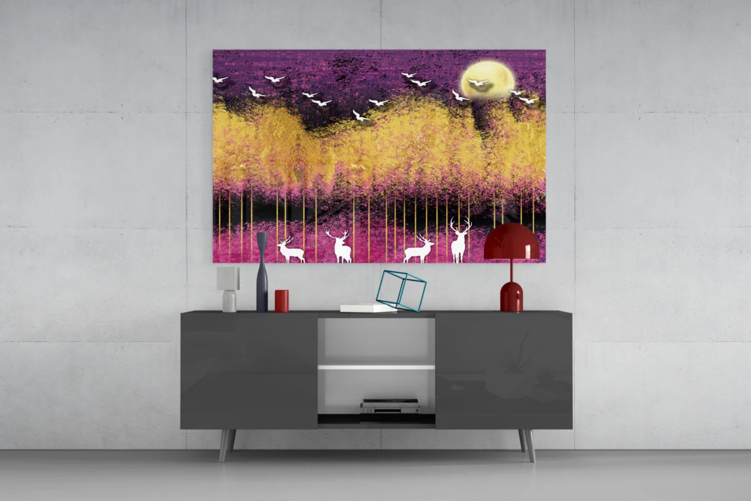 Birds and Deers Glass Wall Art - Image 8