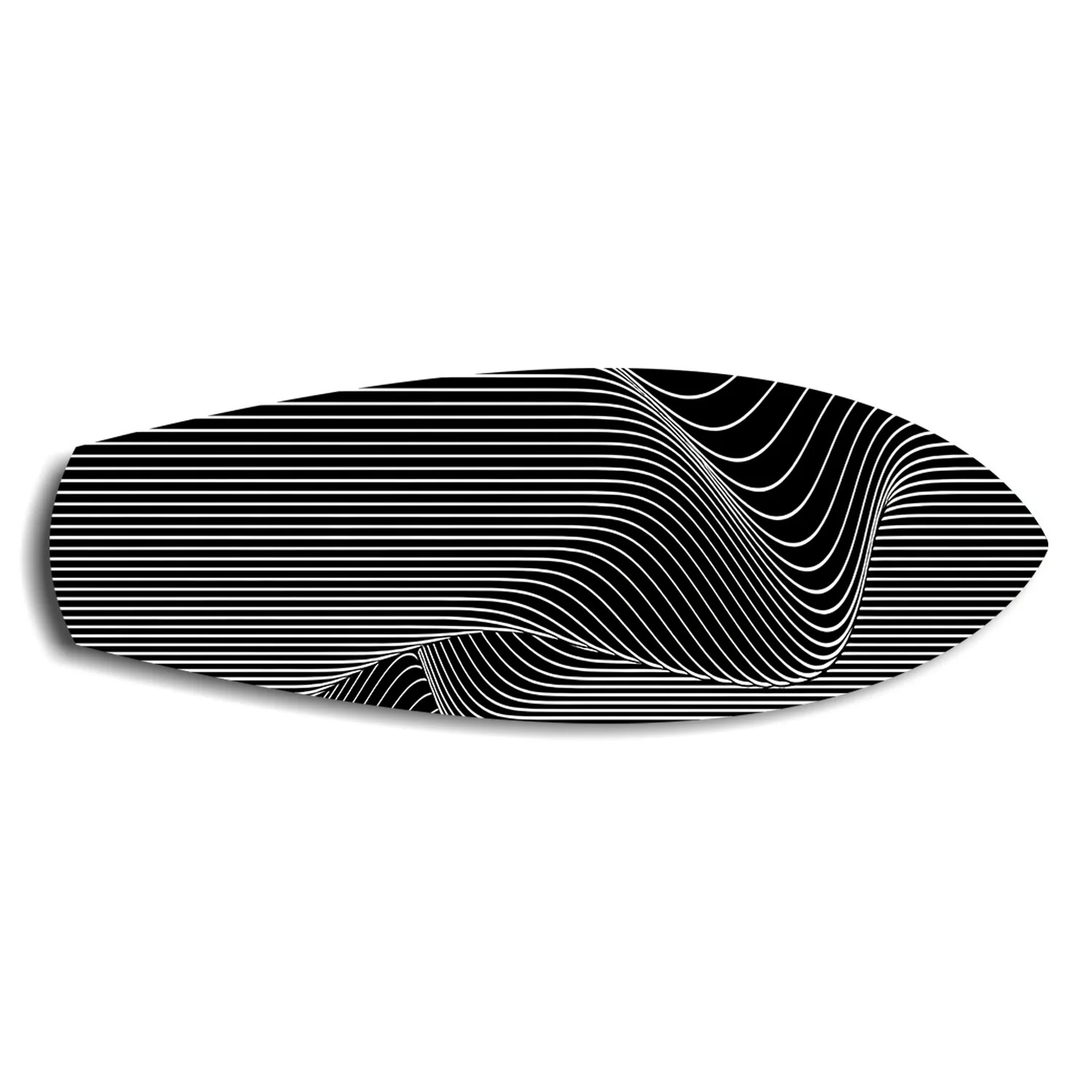 Black and White Op Art Stripes Glass Wall Art