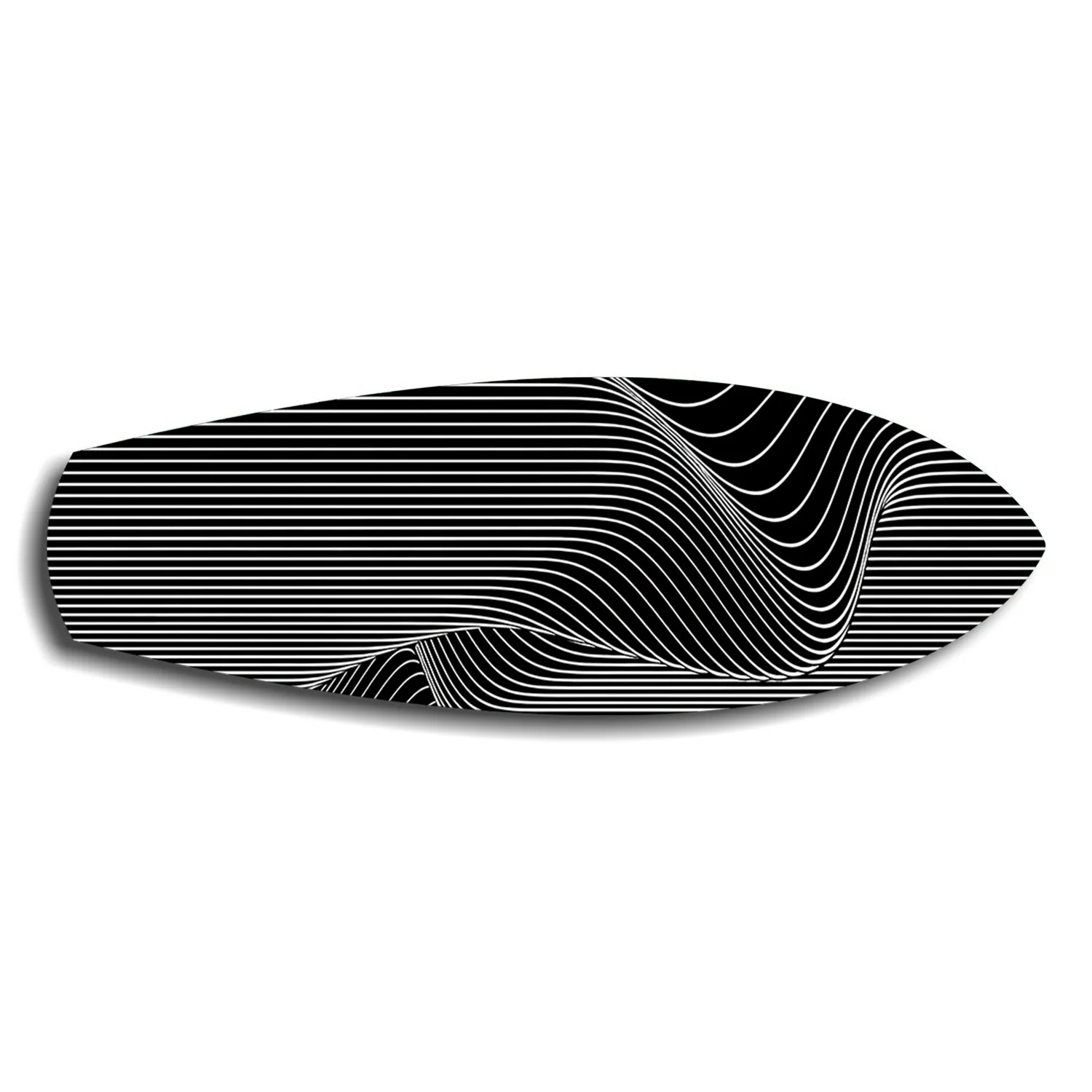 Black and White Op Art Stripes Glass Wall Art - Image 6