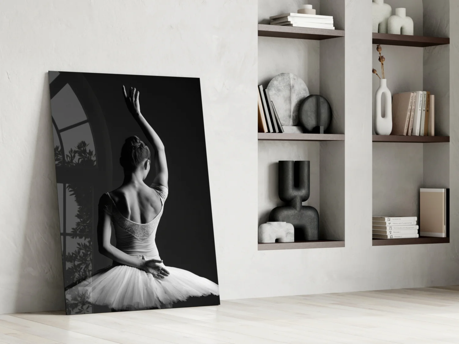 Black and White Tutu Ballerina Glass Wall Art - Image 6