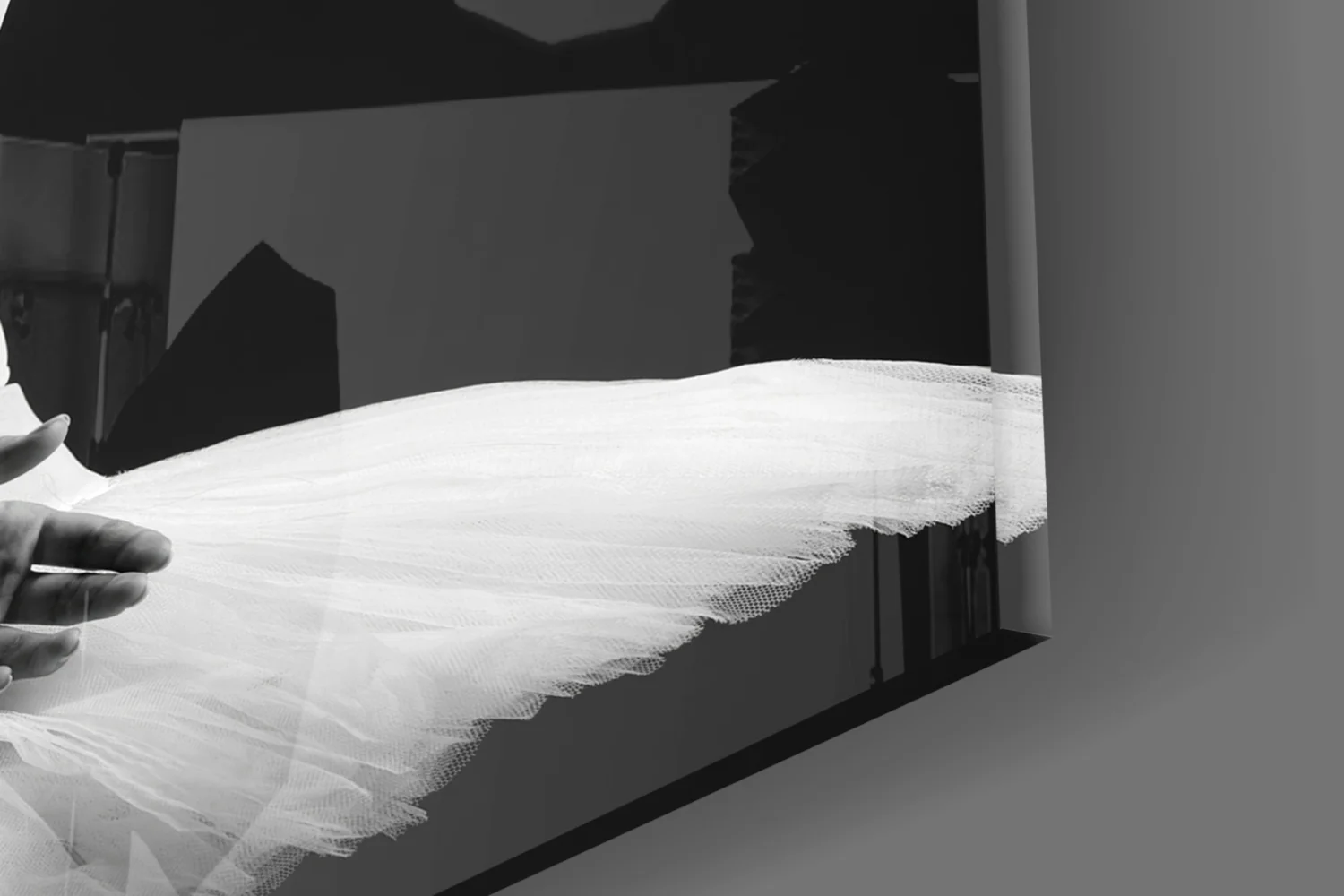 Black and White Tutu Ballerina Glass Wall Art - Image 7
