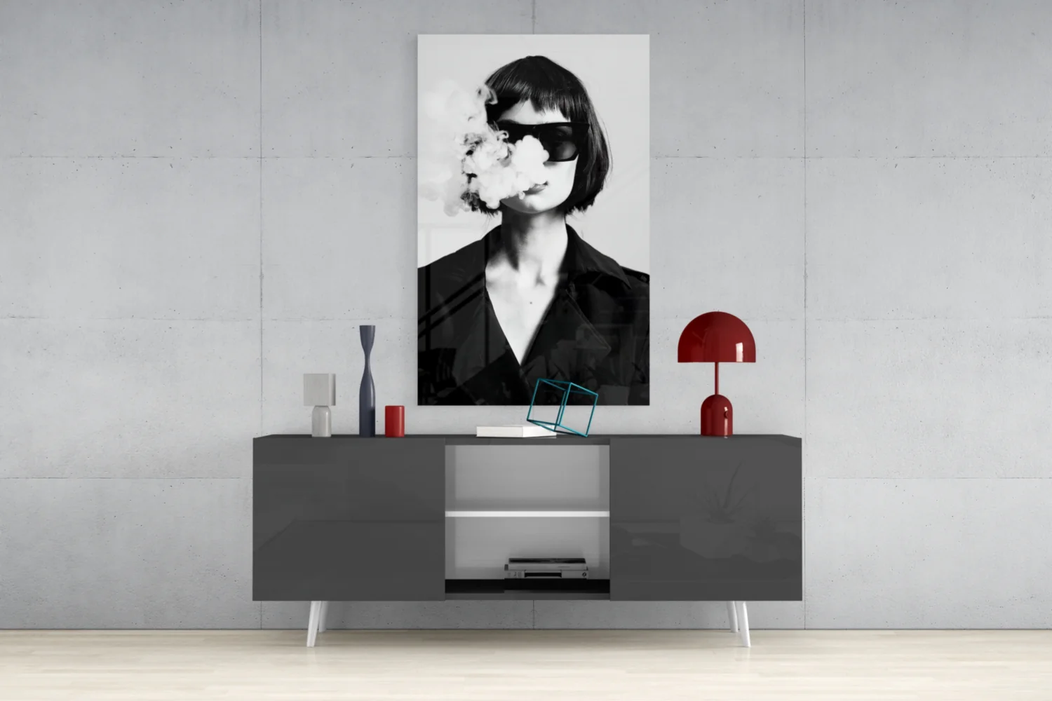 Black and White Woman Glass Wall Art - Image 8