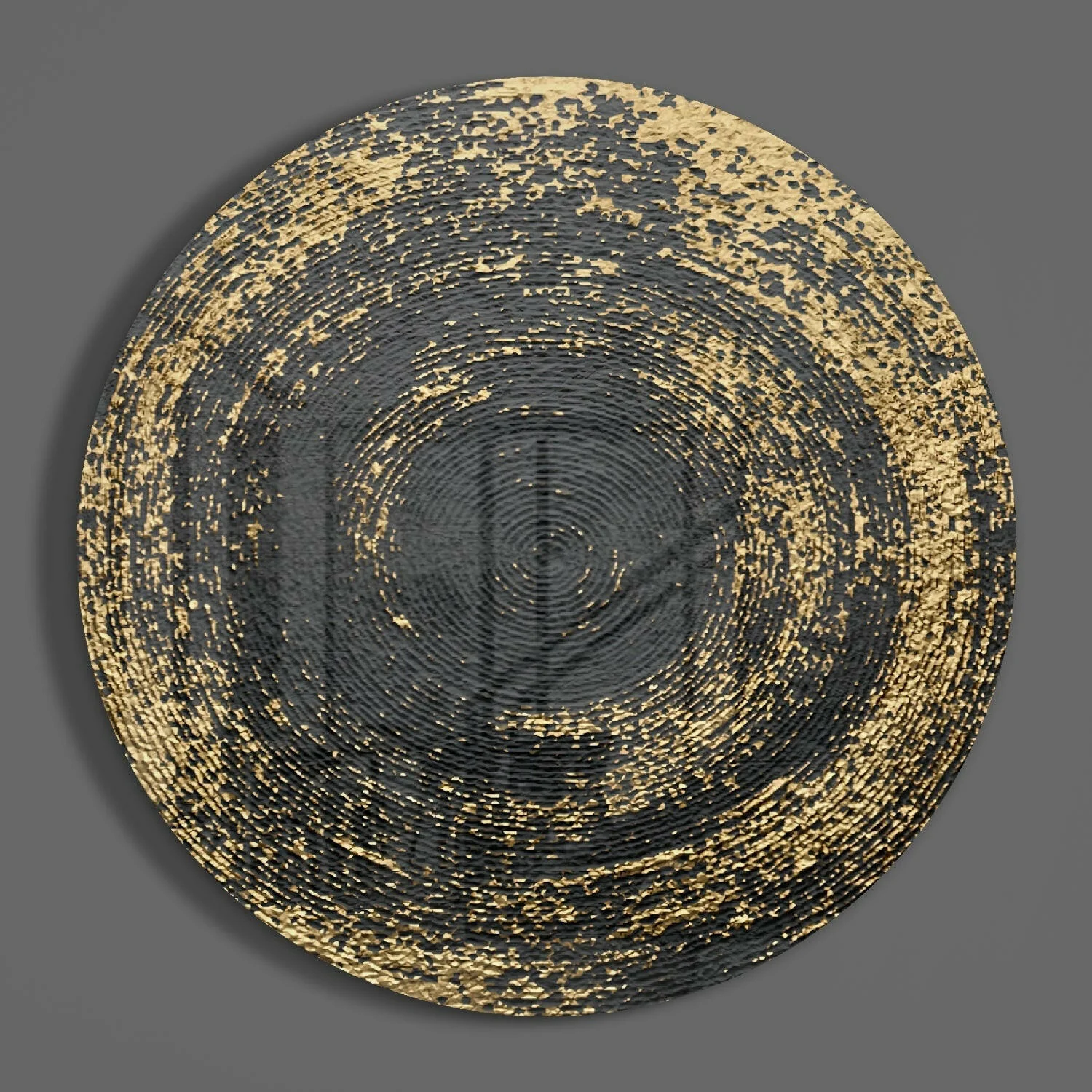 Black Gold Fleck Circle Glass Wall Art - Image 3